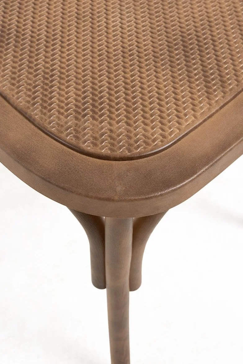 Regalos Miguel - Sillas Comedor - Pack 4 Sillas Altea Polipropileno Efecto Rattan y Madera - Roble Claro