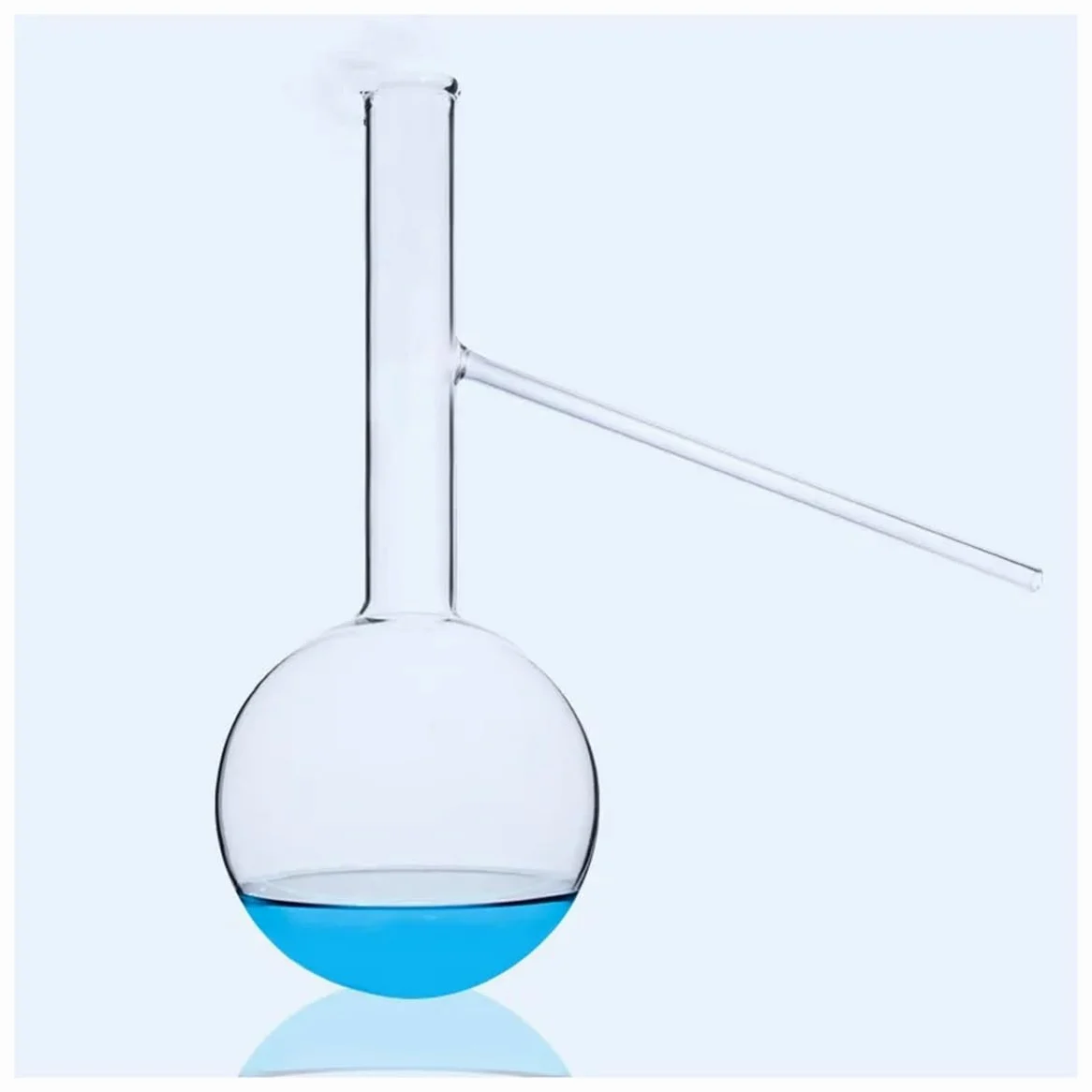 Cristalería de Laboratorio Matraz de destilación de vidrio de borosilicato corto de 60 ml a 1000 ml con tubo lateral, lote de 1 unidad.(1000ml)