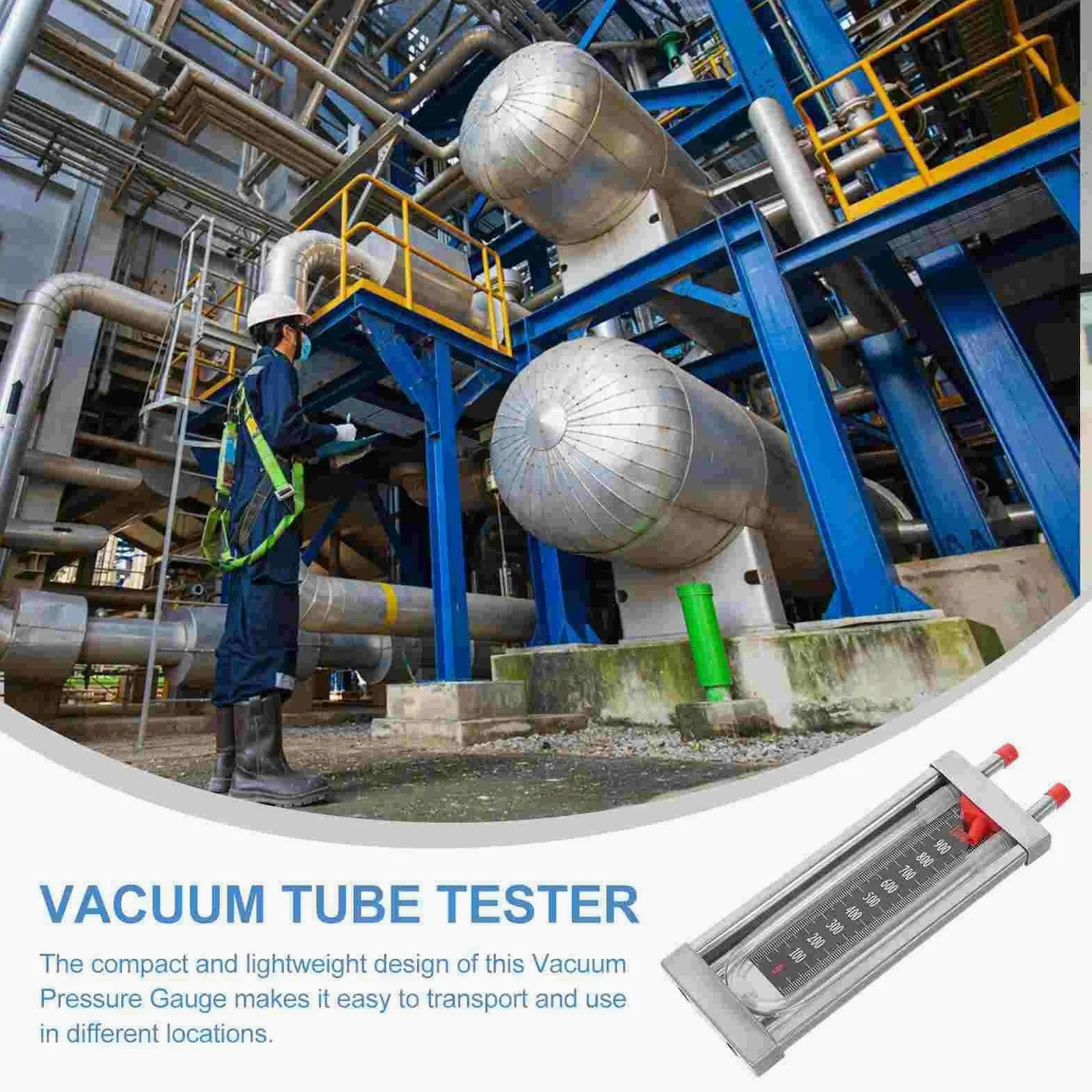 Manómetro con Sensor de presión en Forma de U, manómetro, probador de Tubo de vacío, Columna de Agua, diferencial de Acero Inoxidable