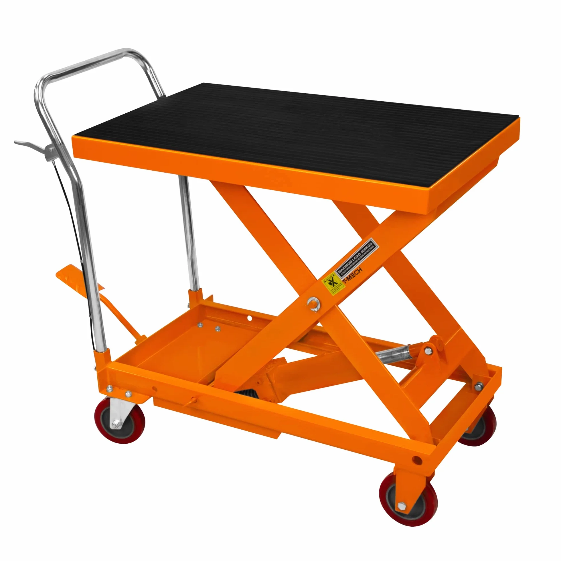 Mesa Elevadora Hidráulica Manual Elevador de Tijera Industrial Profesional Comercial para Reparar Coches Motocicletas Taller Garaje Almacén Capacidad 500kg 1100lbs Altura 29-78cm Plataforma 81 x 51cm