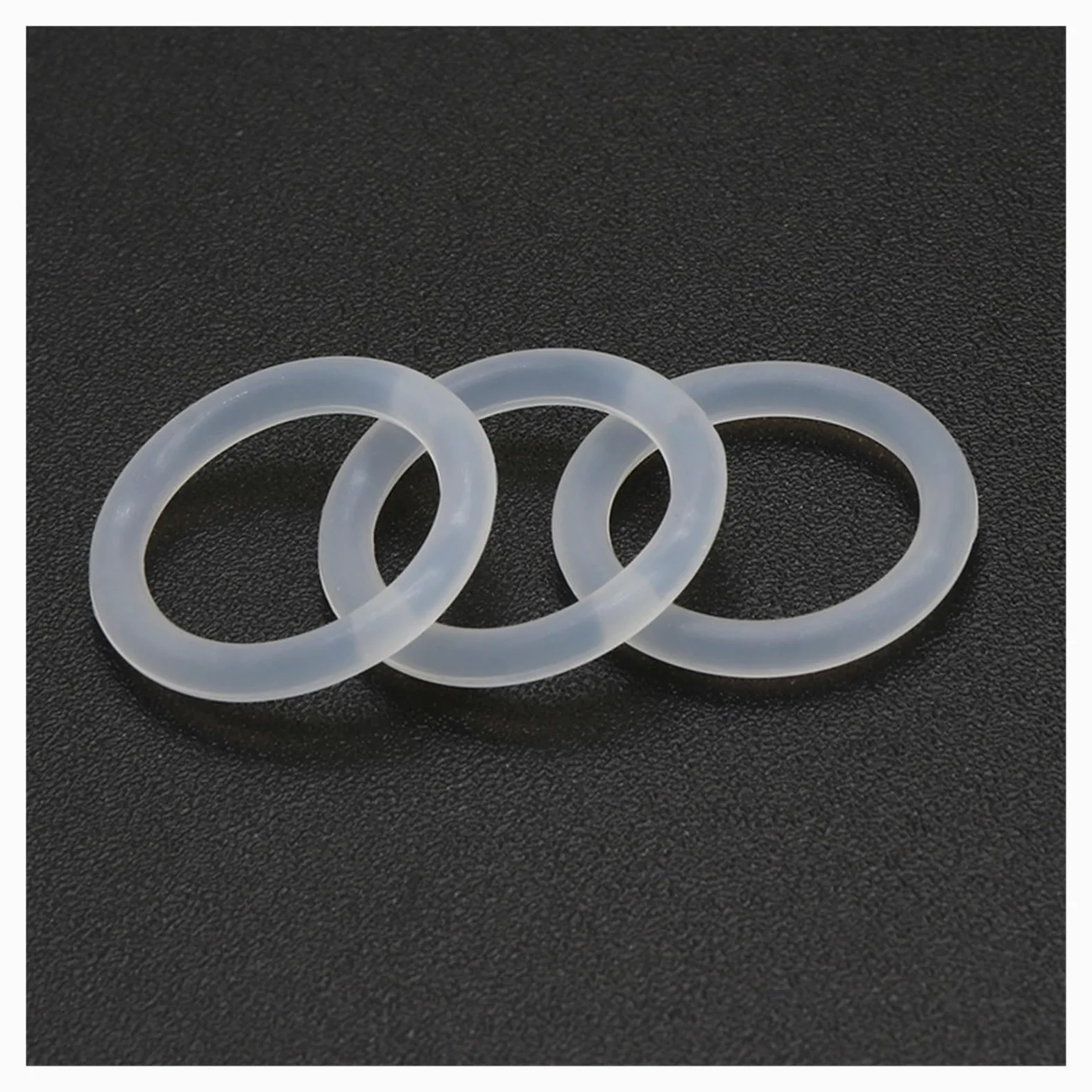 Junta tórica VMQ blanca de grado alimenticio, CS 3,5 mm diámetro exterior, 10~150, arandela impermeable silicona y caucho, paquete 10/50 unidades(OD 125mm ID 118mm)