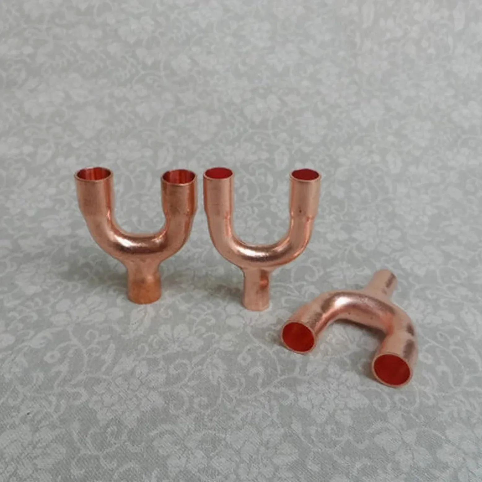 3/8" 1/2" 3/4" 5/8" 16 19 22 25 28.6 32 35 38 42mm ID Y Shaped 3 Way Splitter Copper End Feed Solder Fitting Air Conditioner(35x28.6mm CD-92mm)
