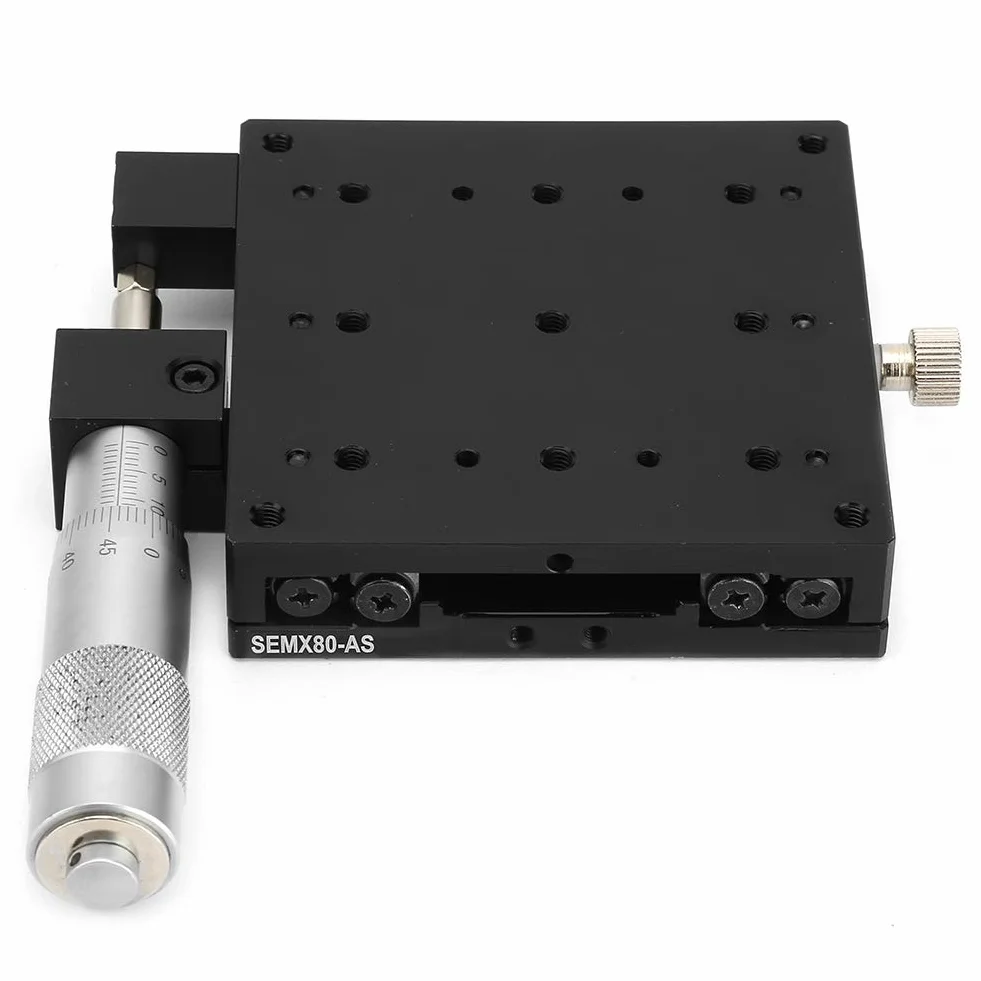 SEMX80-AS Etapas lineales de precisión rodillos cruzados 80x80 mm Micrómetro Manual Ajuste fino