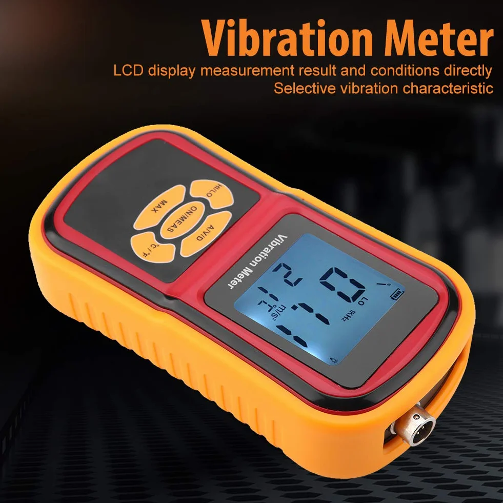 KIMISS Medidor de Vibración Digital Portátil con Pantalla LCD - GM63B para una Medición de Vibración Precisa, 0-40 ℃