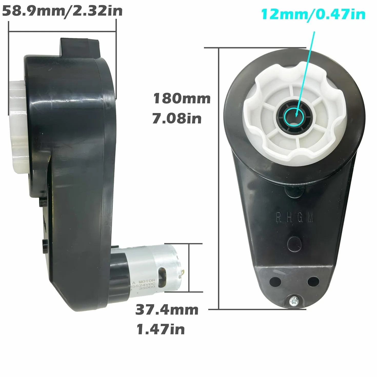Motor RS550 12V 40000RPM para niños Ride-Ones, repuesto vehículos eléctricos, 2 acopladores