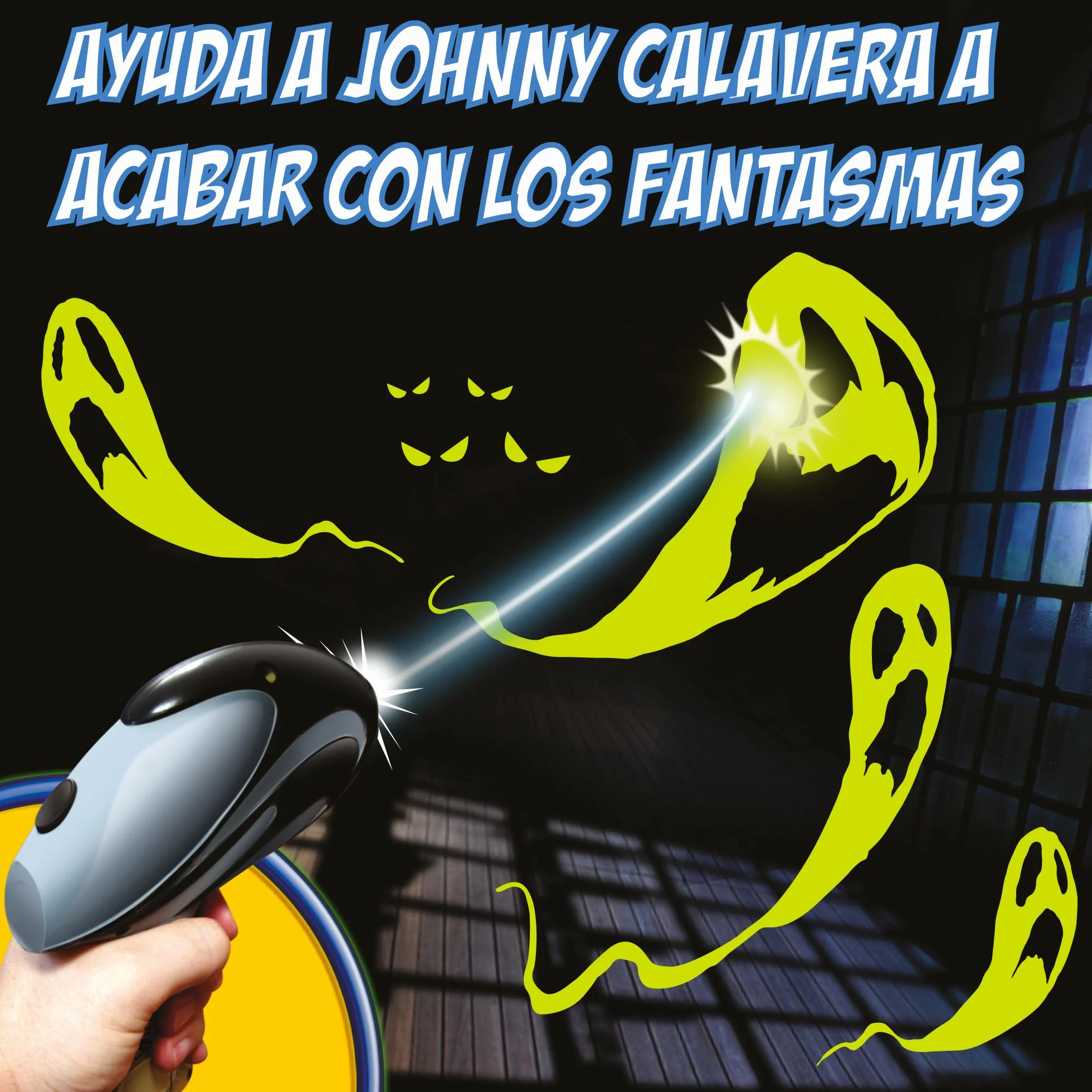 Famosa Famogames Johnny Calavera Juego de Mesa Familiar Atrapa Fantasmas Juguete Electrónico con Luz y Sonido 4 años