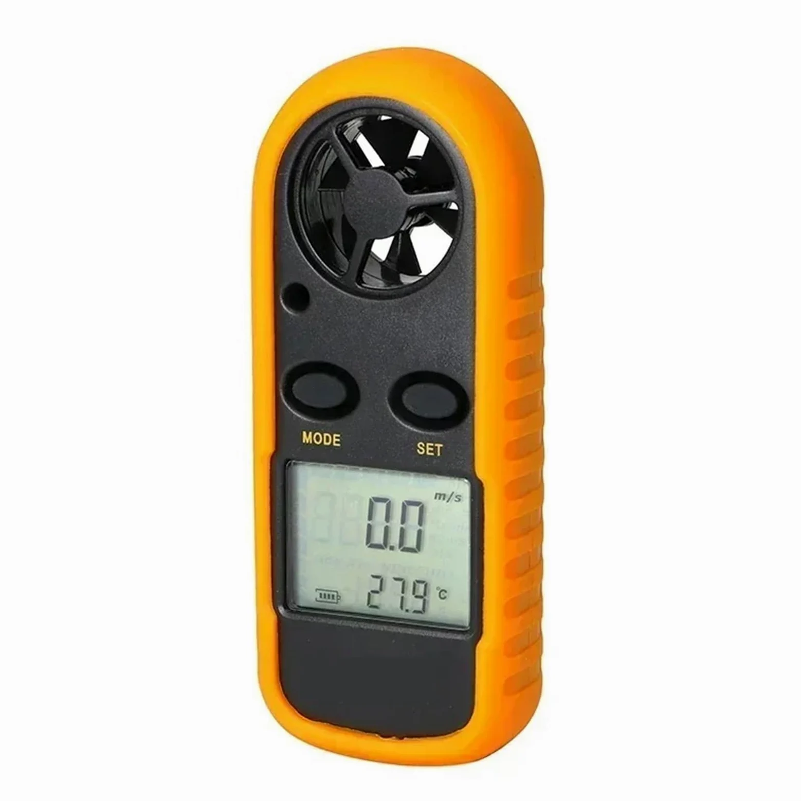 Anemómetro de mano, medidor digital de velocidad del viento, caudal de aire for medir temperatura y frío.