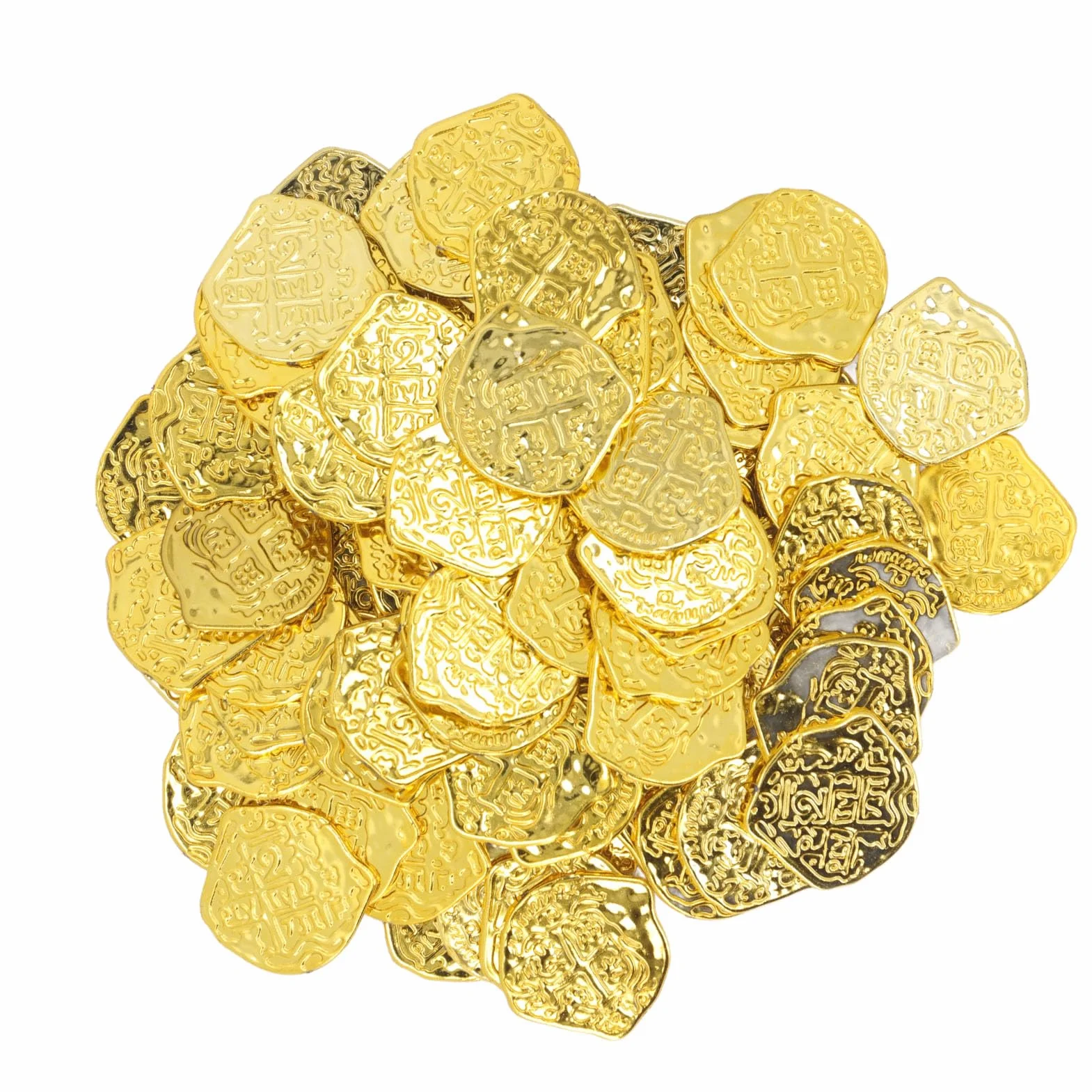 Halloween Pirata Monedas de Simulación 100 Piezas Plástico Dorado Decoración Fiestas