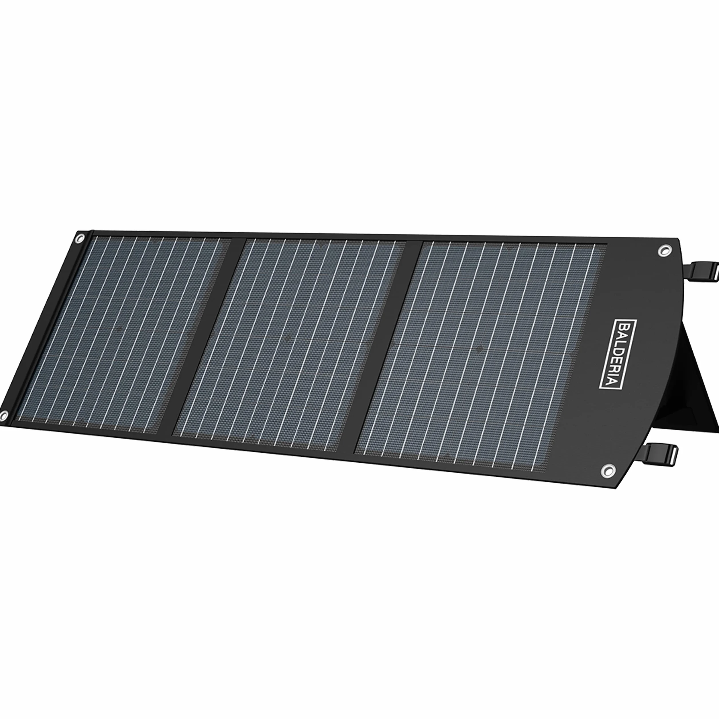 BALDERIA Solarboard 60W | Panel solar plegable | Placa solar para estaciones de energía, baterías, generadores móviles | Con DC, USB, 2 soportes y asa | Para exteriores, camping, autocaravana, barco