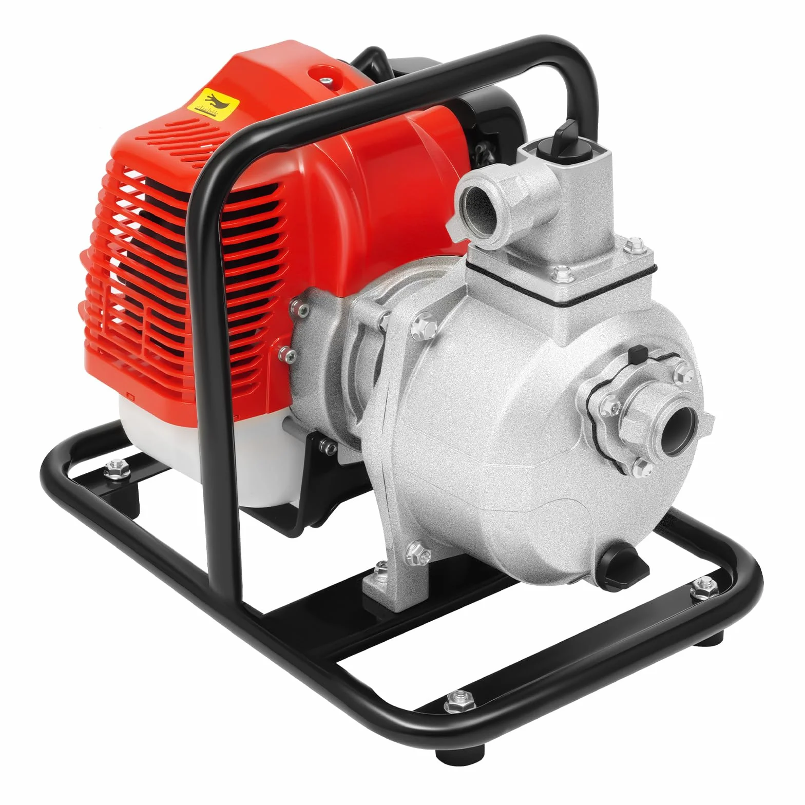 Bomba de agua de gasolina con motor de gasolina de 2 tiempos, 43 CC, cilindrada de 1,7 CV, autocebante, portátil, bomba de jardín, 135 L/min, caudal de 30 m, altura de extracción, 8 m, altura de