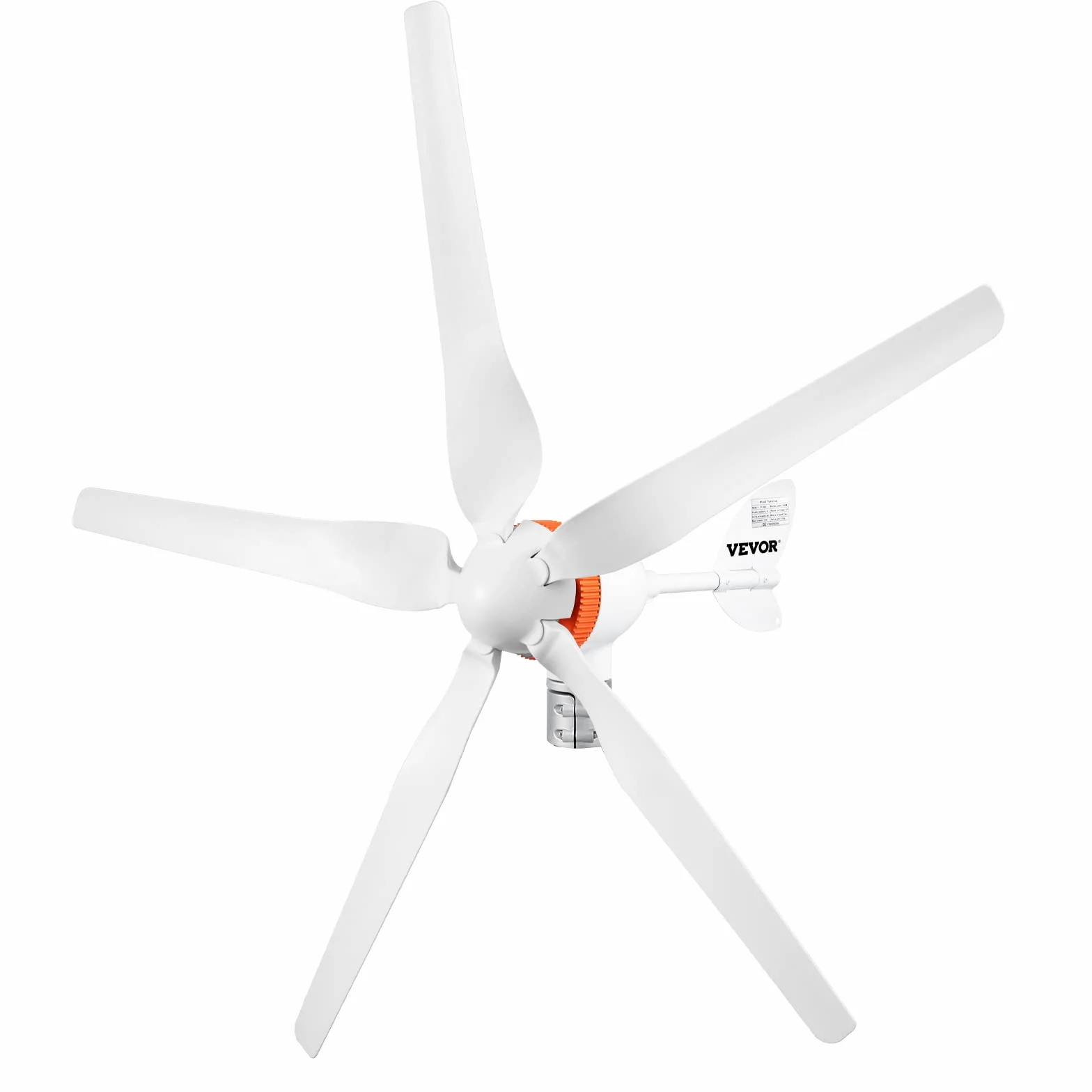 VEVOR Generador de Turbina Eólica 12 V 500 W Aerogenerador Horizontal 5 Cuchillas Velocidad Nominal 13 m/s, Kit Resistente y Durable con Controlador de Carga MPPT para Hogar, Chalets