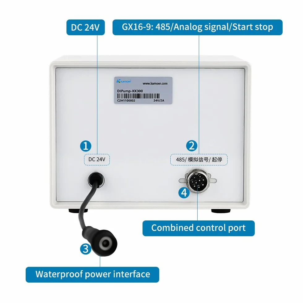 Kamoer DIPump-KK300 4 rotores 0-300ml/min bomba peristáltica de alta velocidad 24V motor paso a paso inteligente bomba dosificadora de líquido de laboratorio de alta velocidad variable