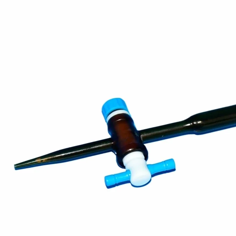 Buretas de vidrio, Bureta de vidrio ámbar clase A con llave paso PTFE 10 ml/25 ml/50 ml for valoración laboratorio(25ml)