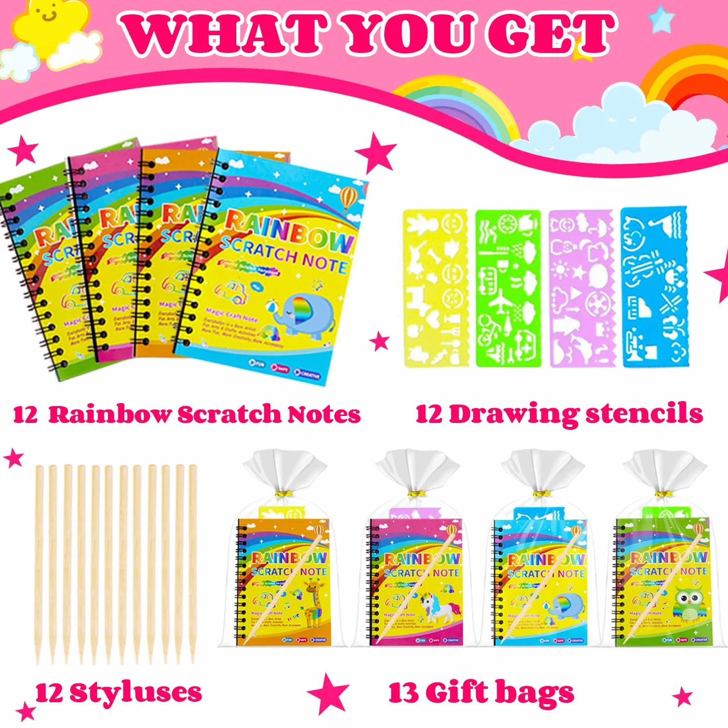 Scratch Art Manualidades Niños, Regalos Cumpleaños Niños Colegio, Detalle Cumpleaños Infantil