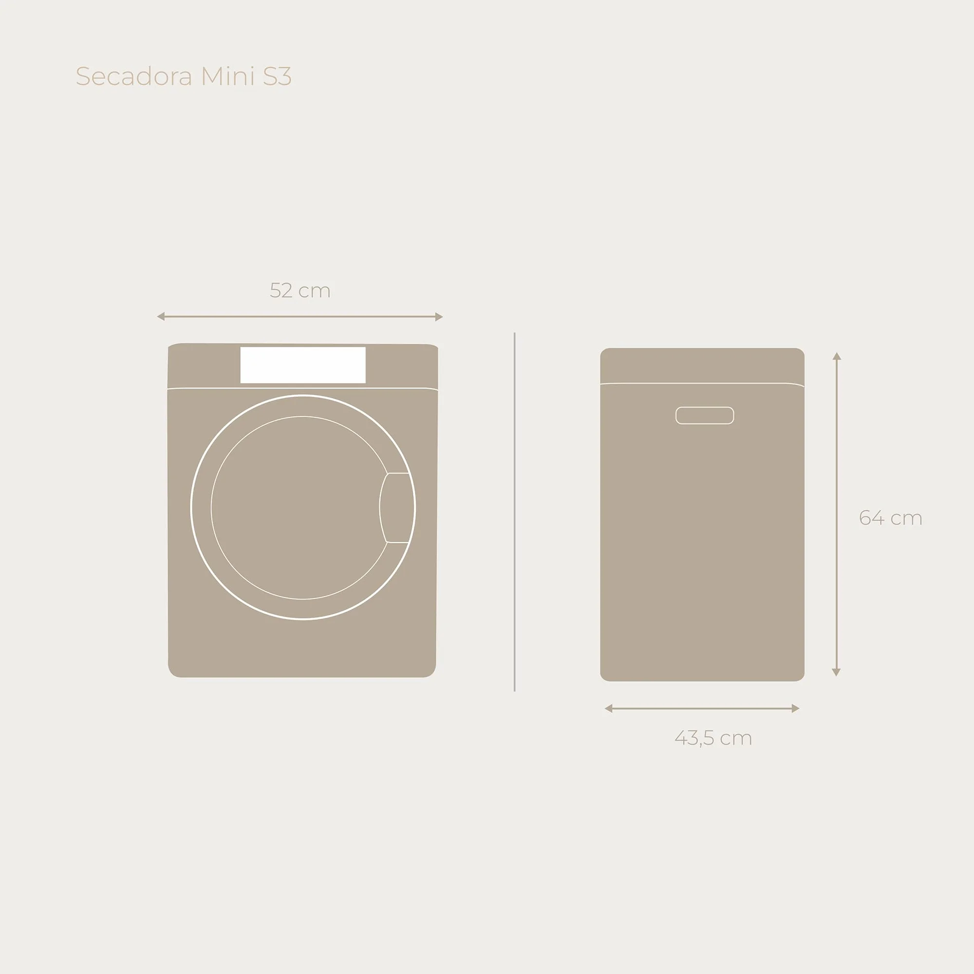 EVVO Secadora De Ropa Mini S3 3kg Portátil Airfresh Sensor Humedad Sin Instalación Blanco