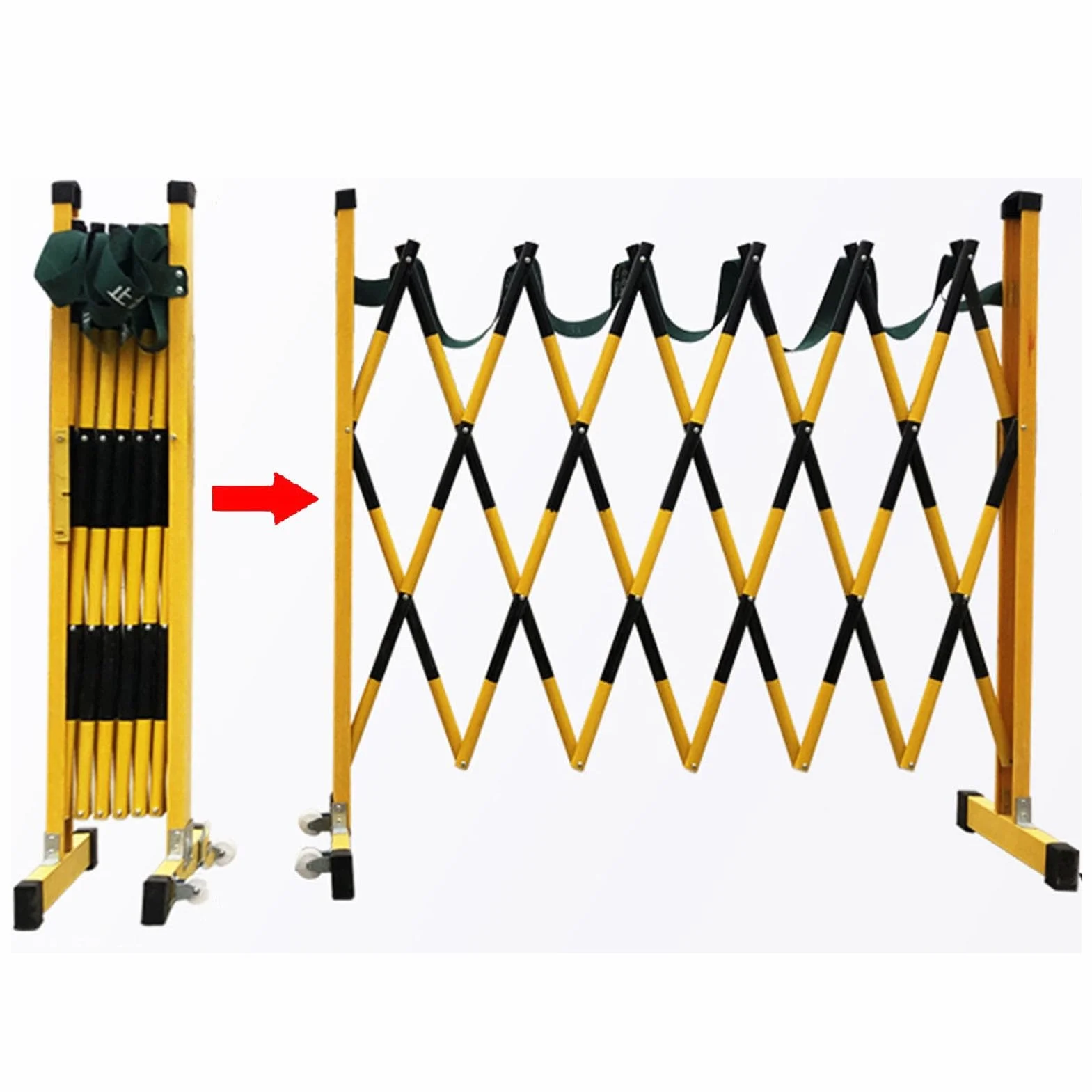 Valla De Tráfico, Barrera De Seguridad De Puerta Extensible, Valla De Barricada De Metal De Tráfico Retráctil Entrada Fácil De Mover For Zonas De Trabajo, Garajes, Muelle De Carga ( Size : 600cm )