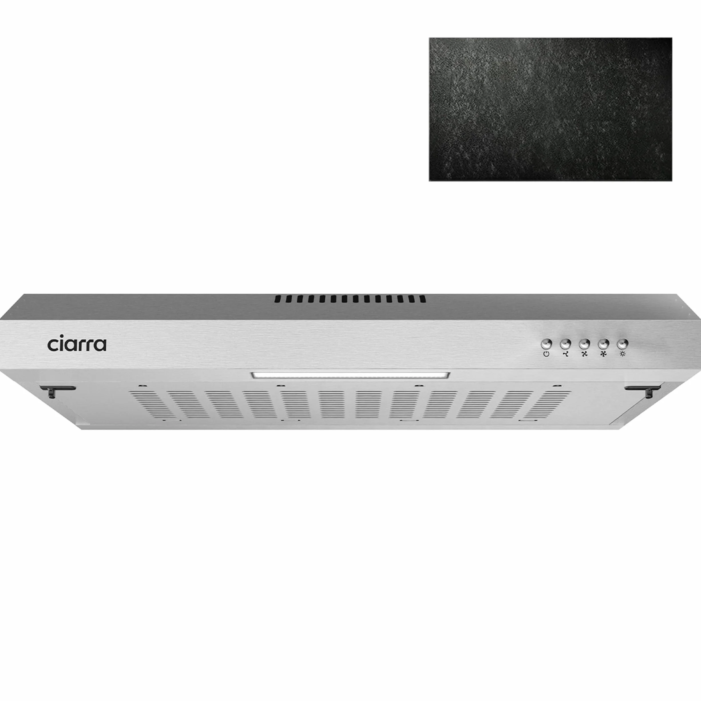 CIARRA CBCS6903 Campana Extractora 60cm 220m³/h 75W 3 Velocidades Filtro Carbón