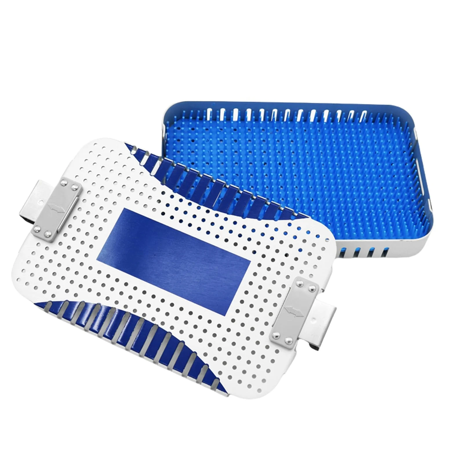 Caja desinfección aleación aluminio for almacenamiento,caja esterilización instrumental quirúrgico,resistente a altas temperaturas presiones,ideal for hospitales,laboratorios dentistas(23x15x3cm-Singl
