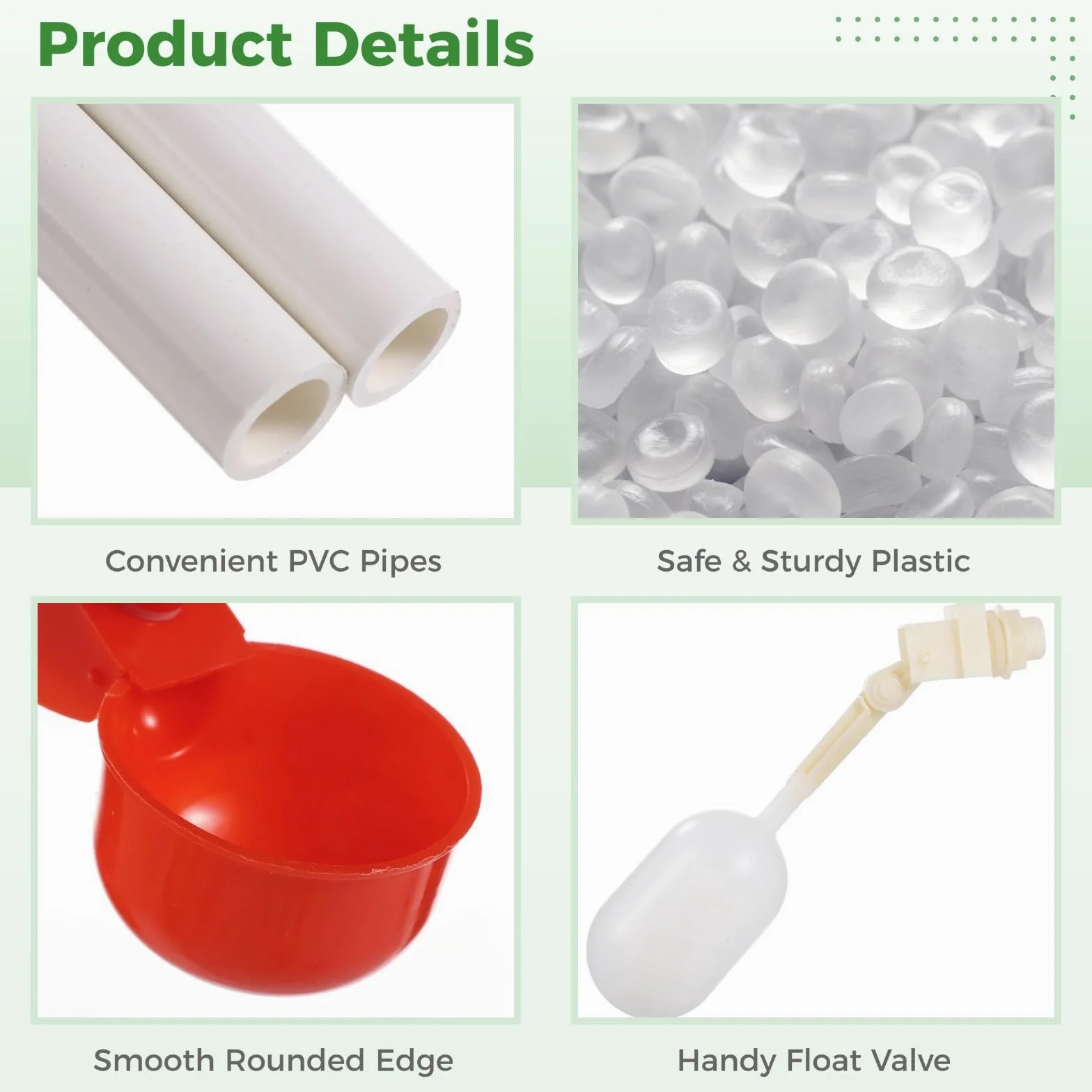 Bebedero automático para gallinas, juego completo, bebedero automático con tubos de PVC, mangueras de jardín, válvula de flotador, sistema de bebedero para aves de corral a prueba de fugas, fácil