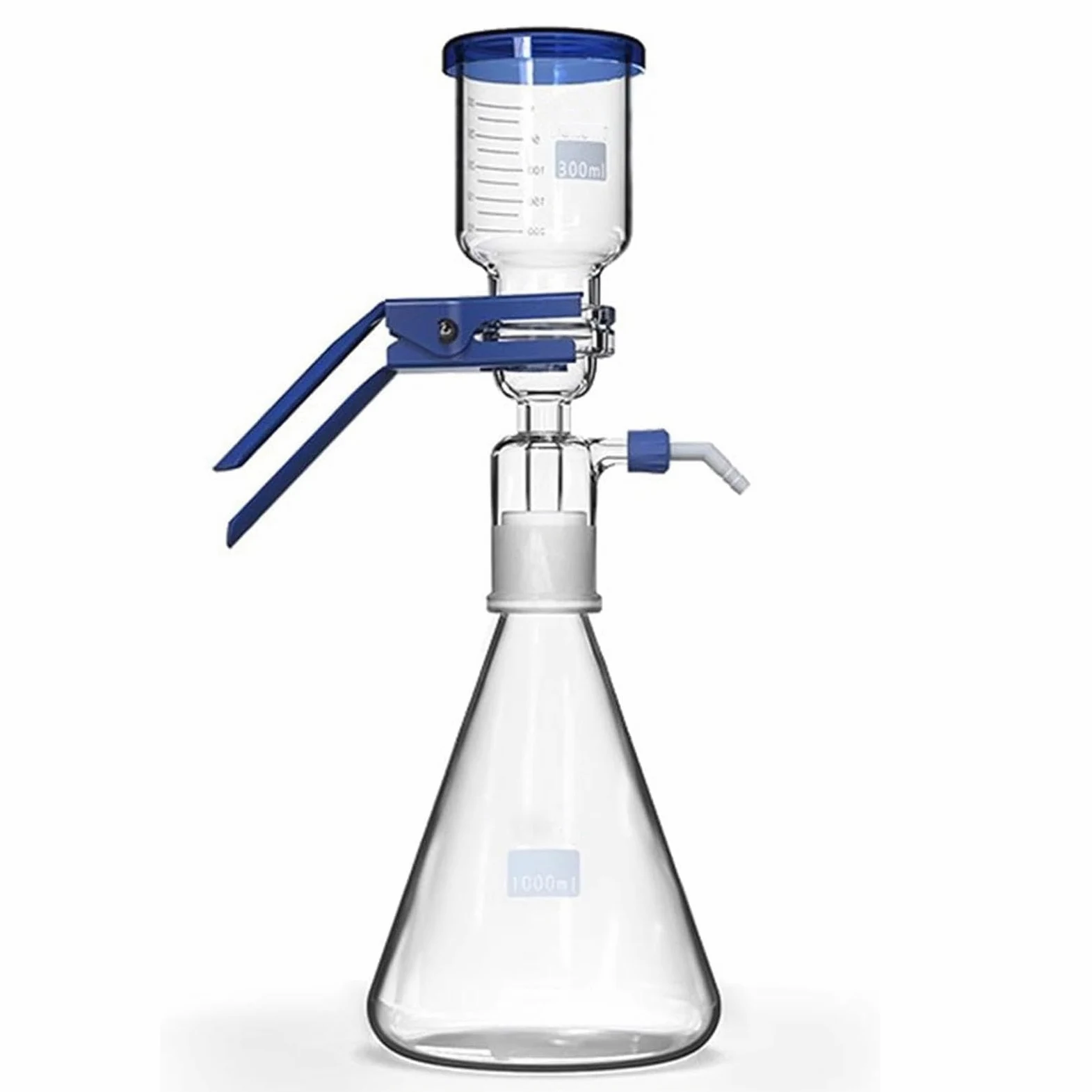 Aparato De Filtración Al Vacío De Laboratorio, Conjunto De Filtración Al Vacío De Vidrio De Borosilicato, con Botella De Filtro De 1000 Ml Y Embudo De 300 Ml, Cuello De Perno con Tubería