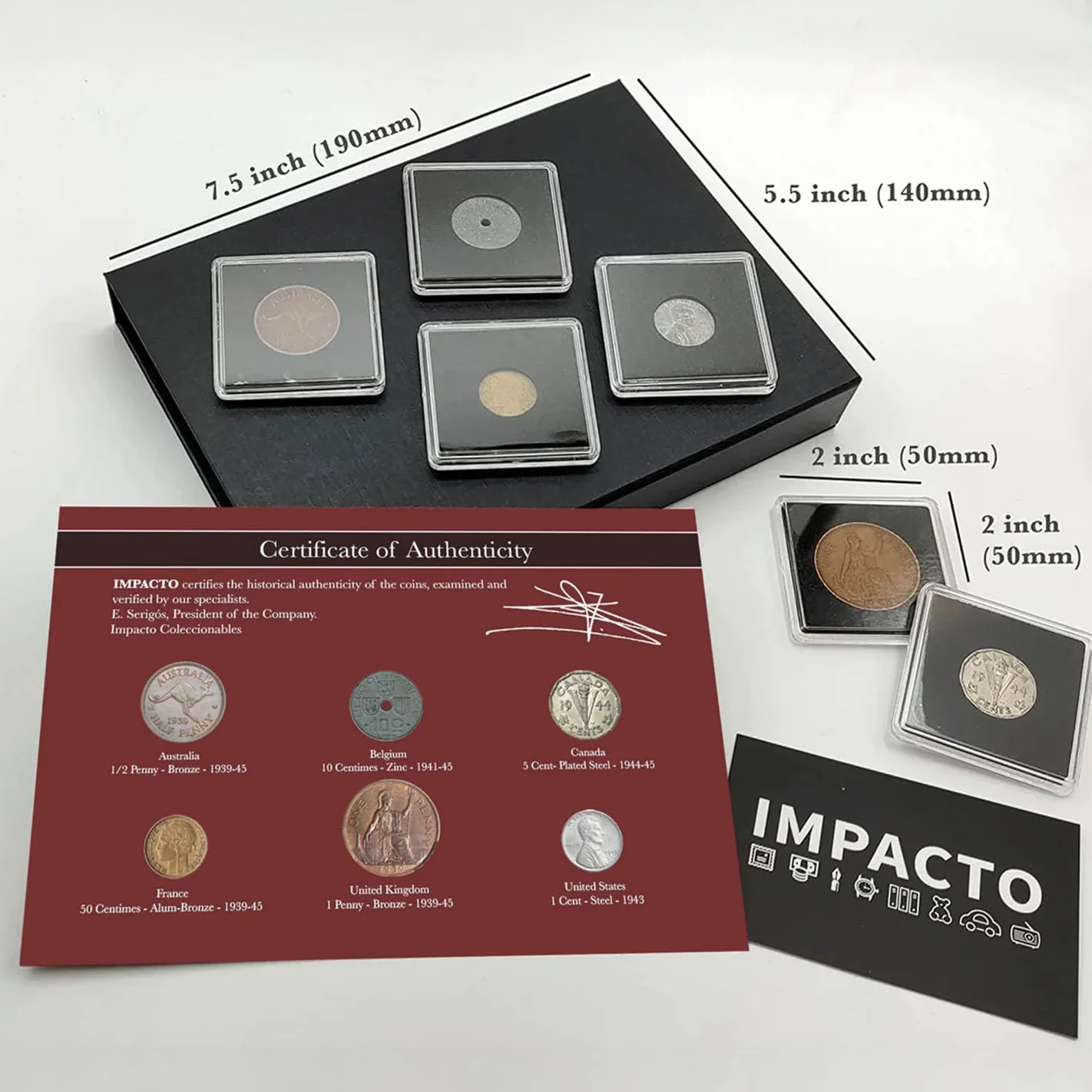 Colección de 6 Monedas Auténticas de la Segunda Guerra Mundial - Día D, Desembarco de Normandía Lote Histórico