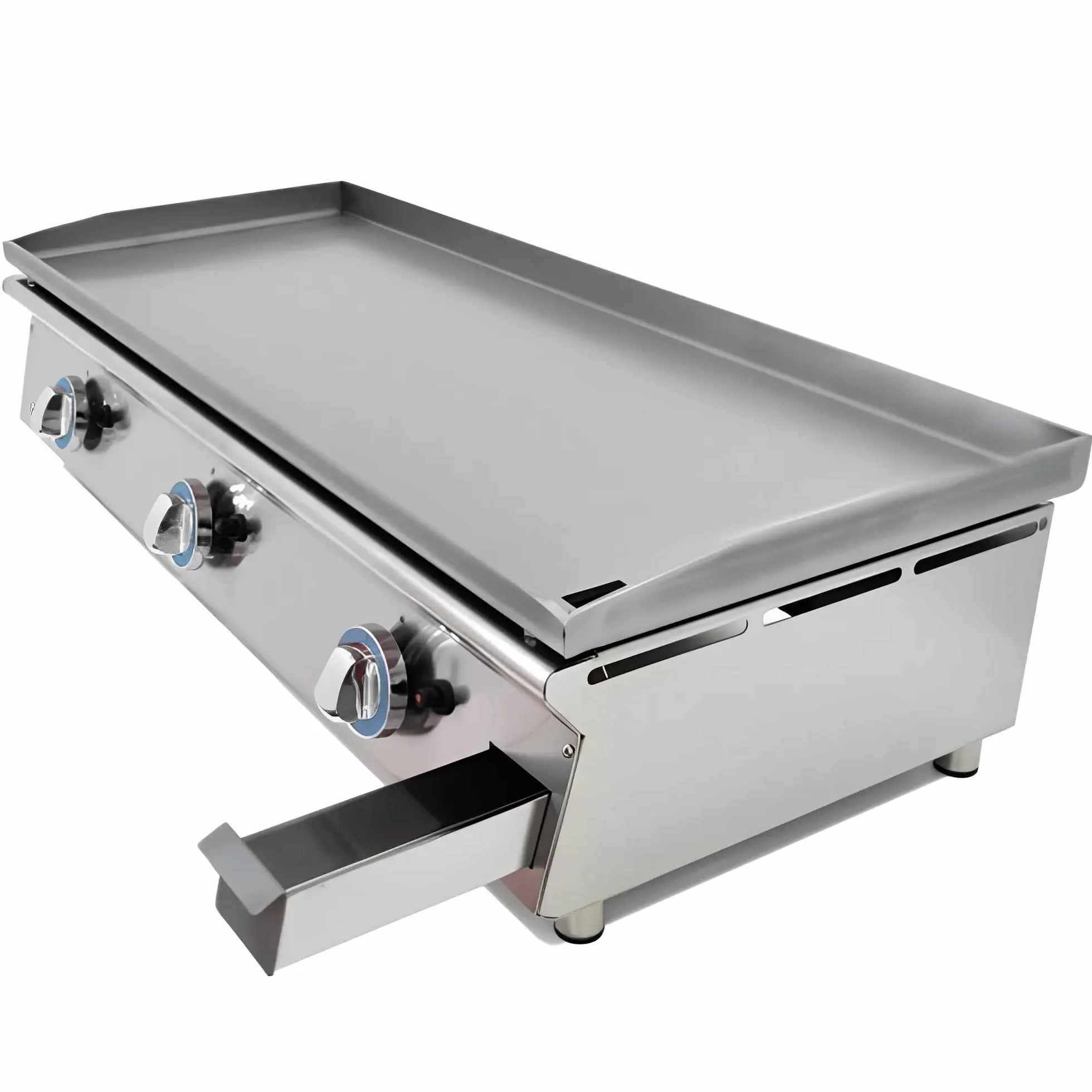 MBH - Plancha LUX WORLDMAI a Gas Profesional de 100 cm en Acero Laminado para Hostelería. Plancha con estructura de INOX para Cocina Industrial de Bar y Restaurante