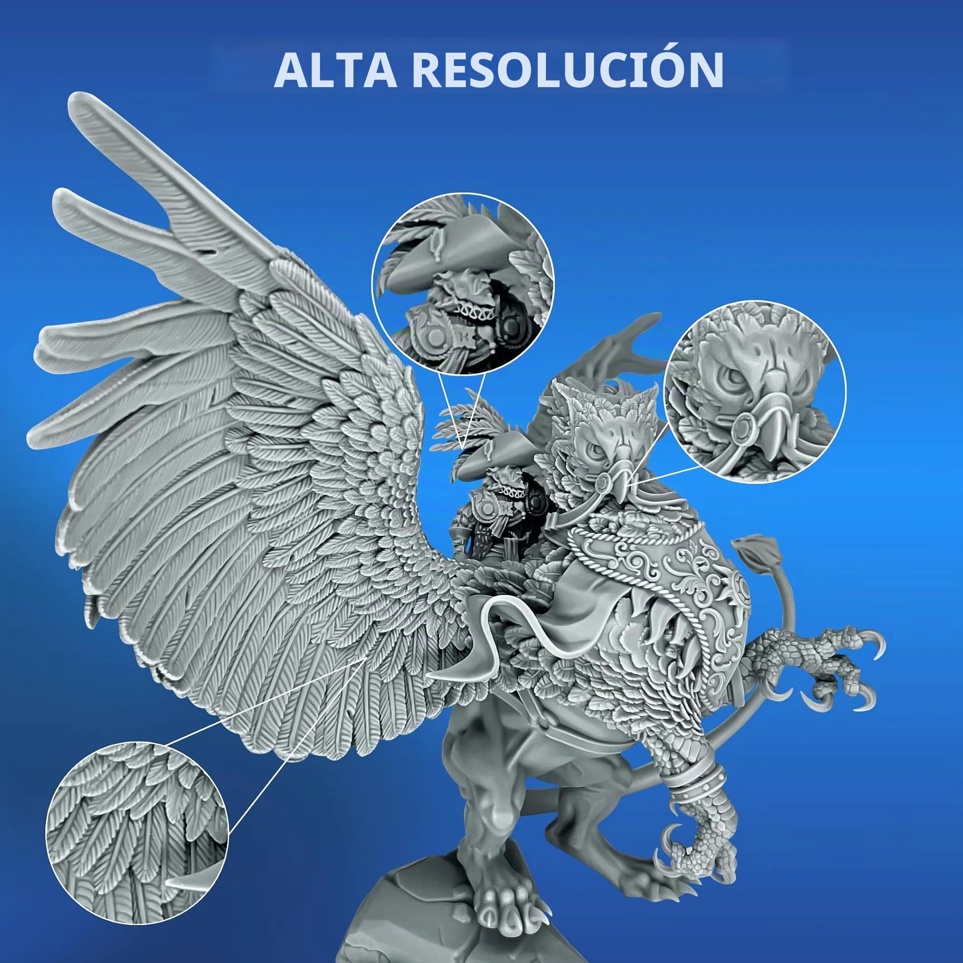 TGM-7 Resina de Wargaming 3D para miniaturas de Mesa, Resistente, Alta resolución, bajo Olor, líquido de impresión 3D de curado rápido para impresoras 3D 4K/8K/12K LCD/DLP/SLA, 1L (Gris)