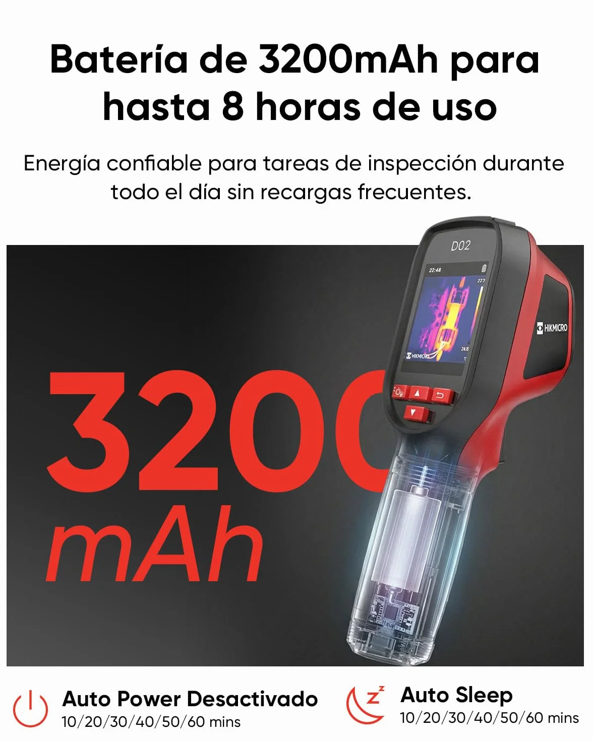 HIKMICRO D02 Cámara Térmica 240x240 con Cámara Visible SuperScene 3200mAh
