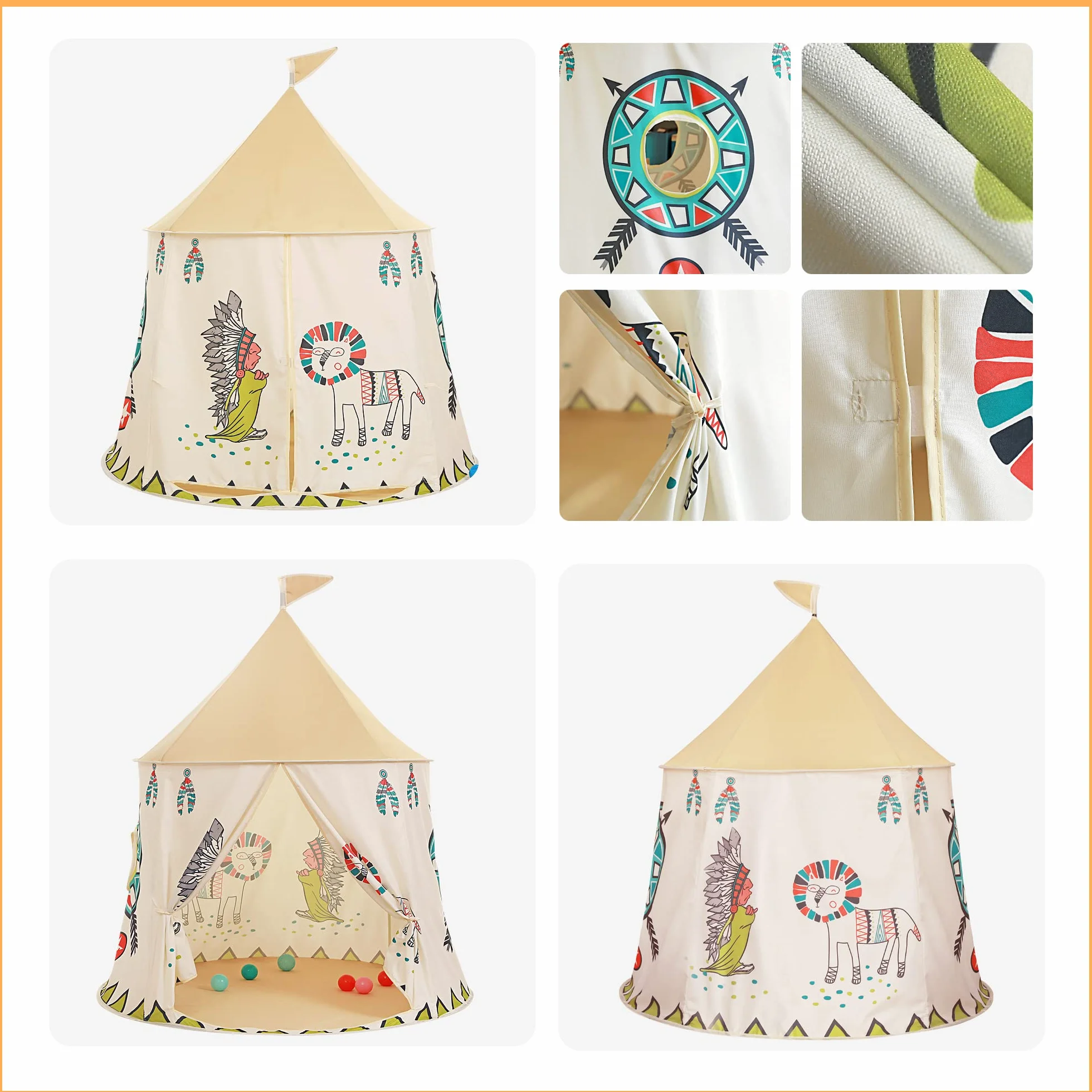 Tienda de Juegos para niños Carpa Tipi Castillo de Princesa EN71
