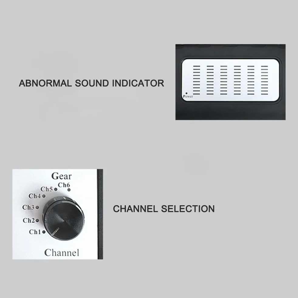 Gokeet Estetoscopio Electrónico Buscador de Ruido para Automóvil Máquina de Diagnóstico Detector de Ruido Multicanal Detector de Sonido Anormal
