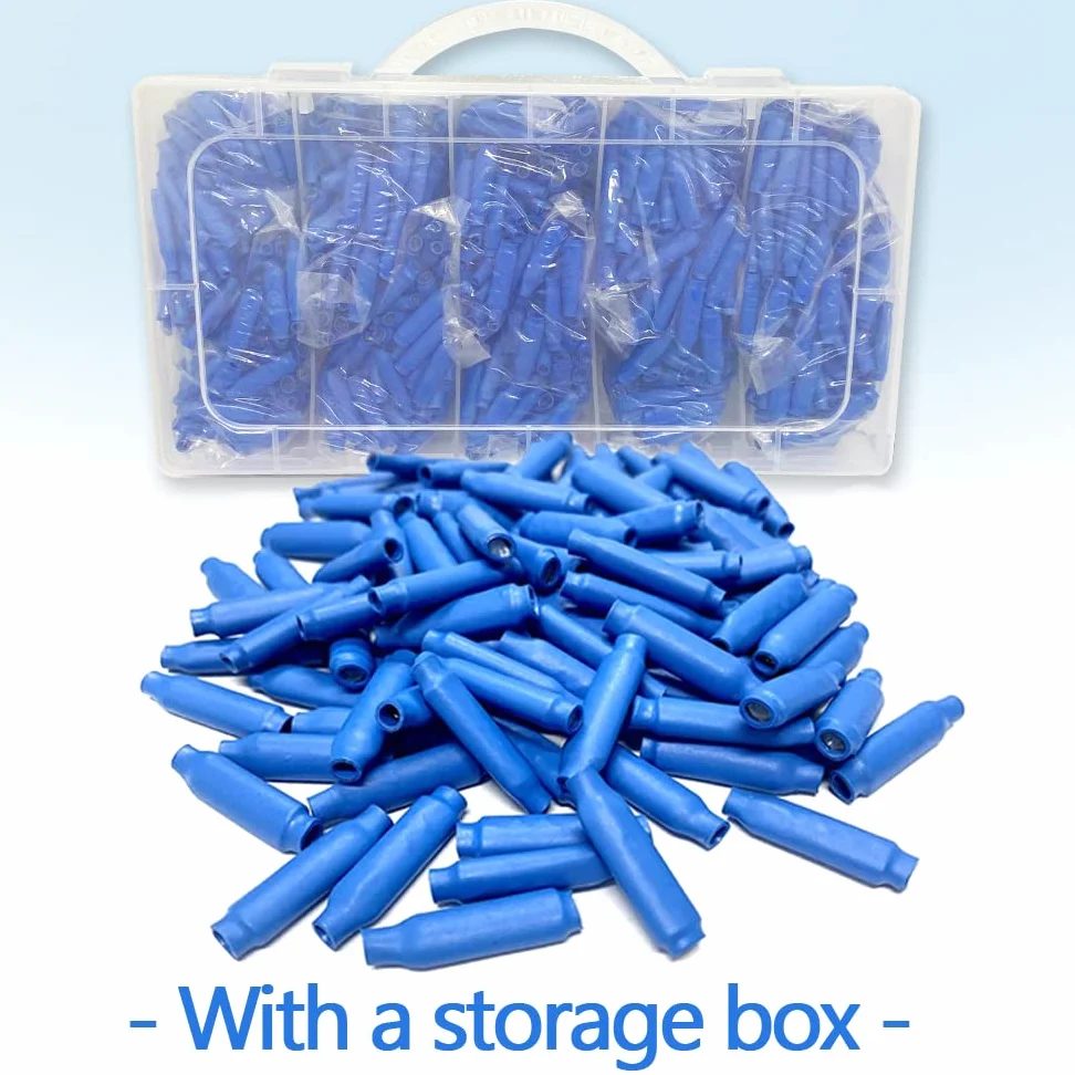 Conectores B azules rellenos de silicona húmeda, cable B, gel, alarma, cable, crimpado, tipo frijol, empalmes para bajo voltaje (1000 unidades)