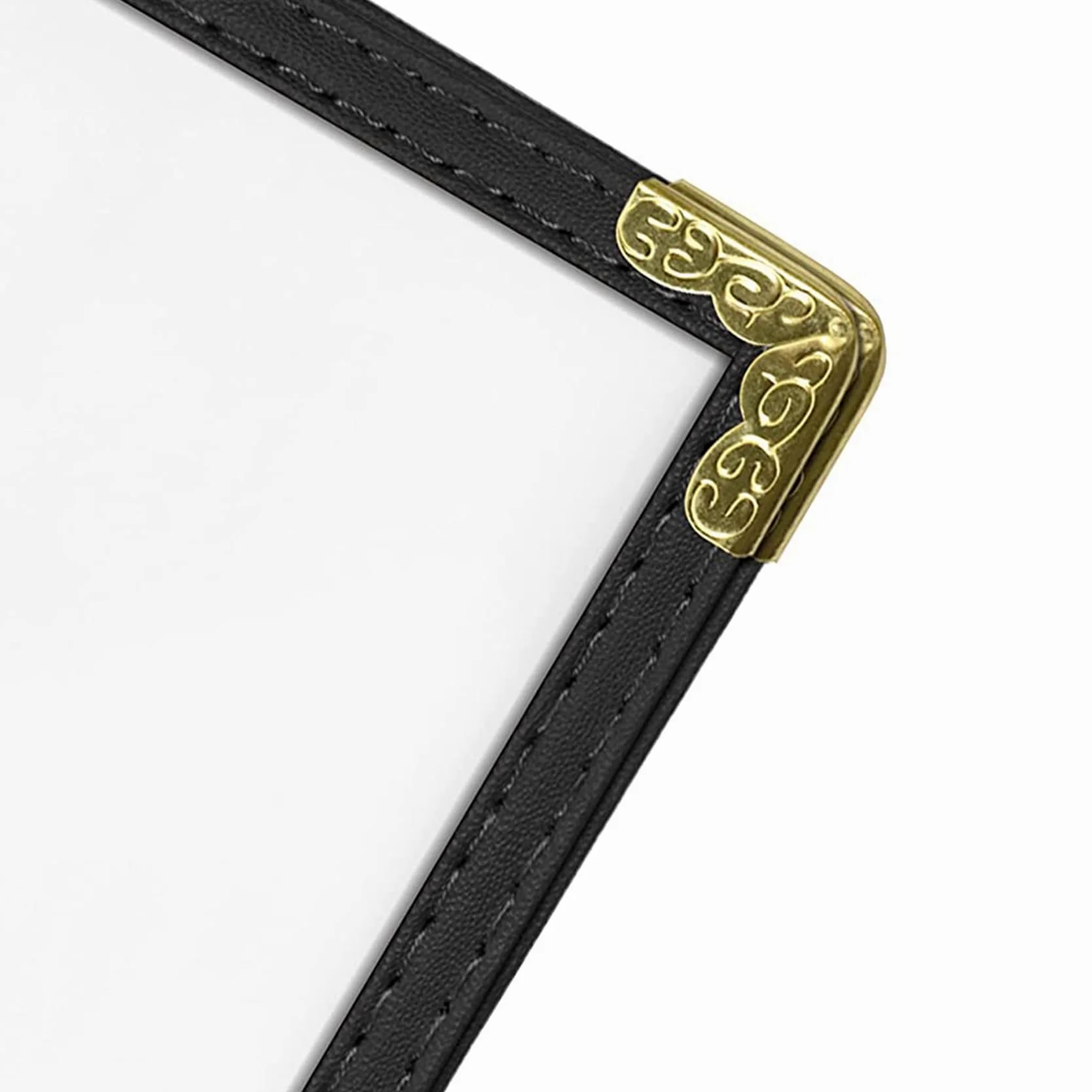 Juego de 24 cubiertas para menús, estilo café, doble costura, vinilo transparente (negro, 2 caras/4 , 8,5 x 11)