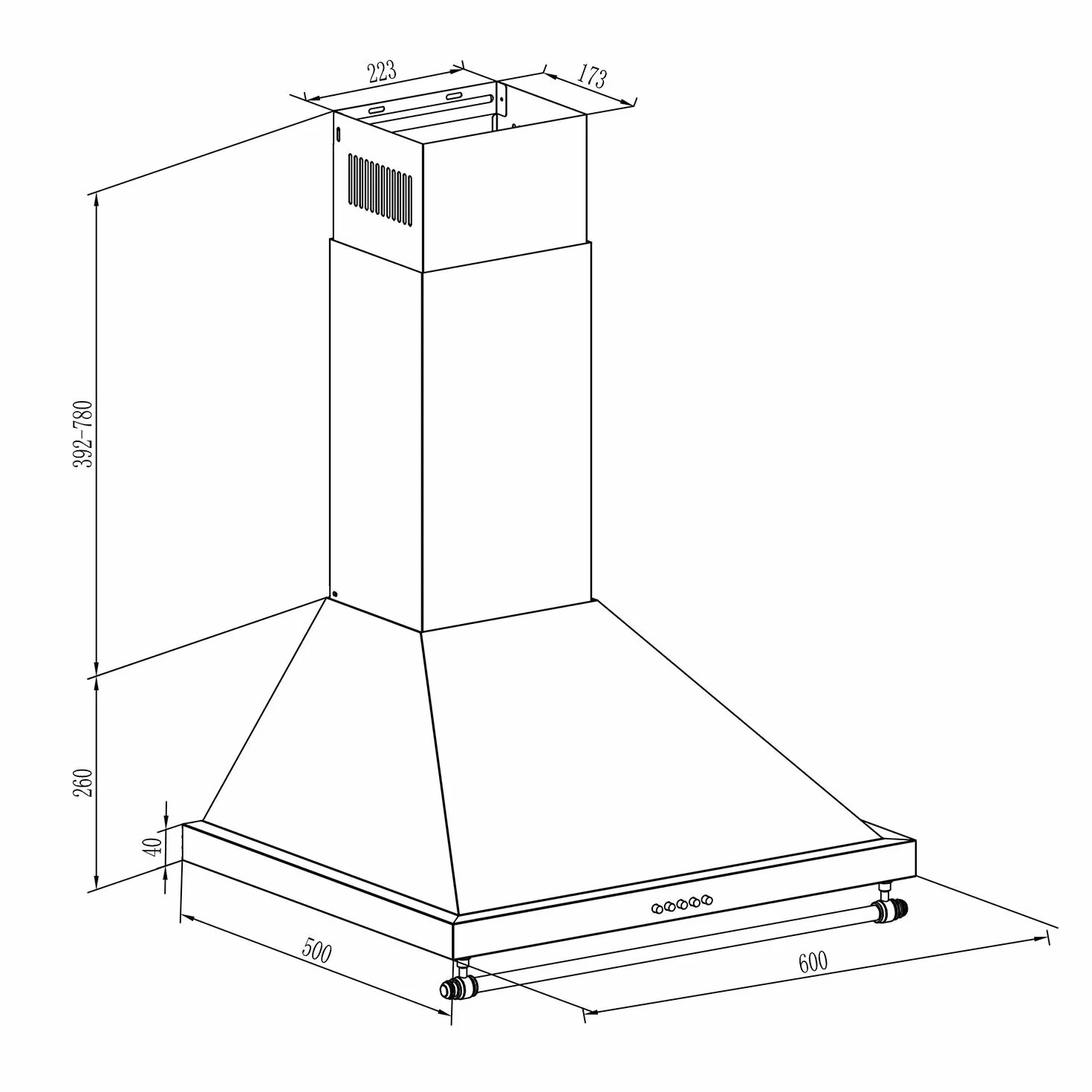 Klarstein Montblanc Campana extractora de pared 60 cm 610 m³/h 165 W LED Blanco
