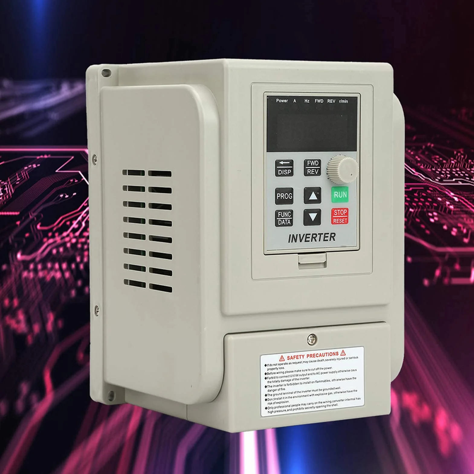 Unidad de frecuencia Variable VFD AT2-0750X Inversor VFD 220V Ca Inversor de Accionamiento de Frecuencia Variable Controlador de Velocidad VFD para Motor Monofásico de 0,75 KW
