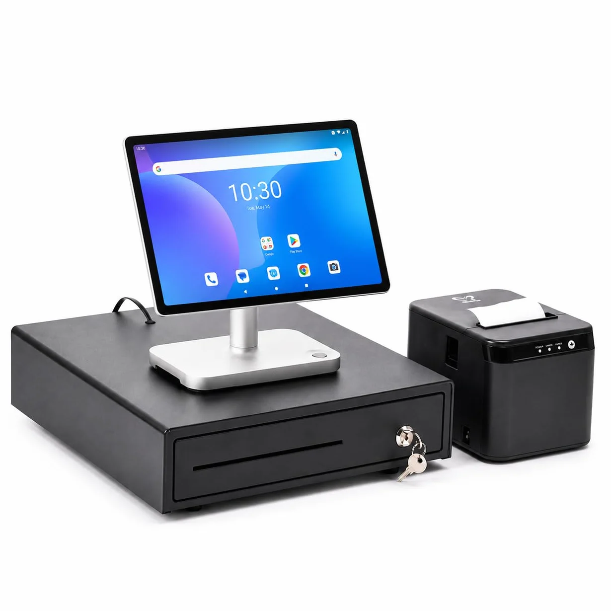 TPV Completo Lyra | Terminal Android 11 Libre sin Cuotas | Pantalla 10.95", Impresora de Tickets y Cajón Portamonedas Compacto 33cm | Sistema para Bar, Cafetería, Restaurante y Tienda