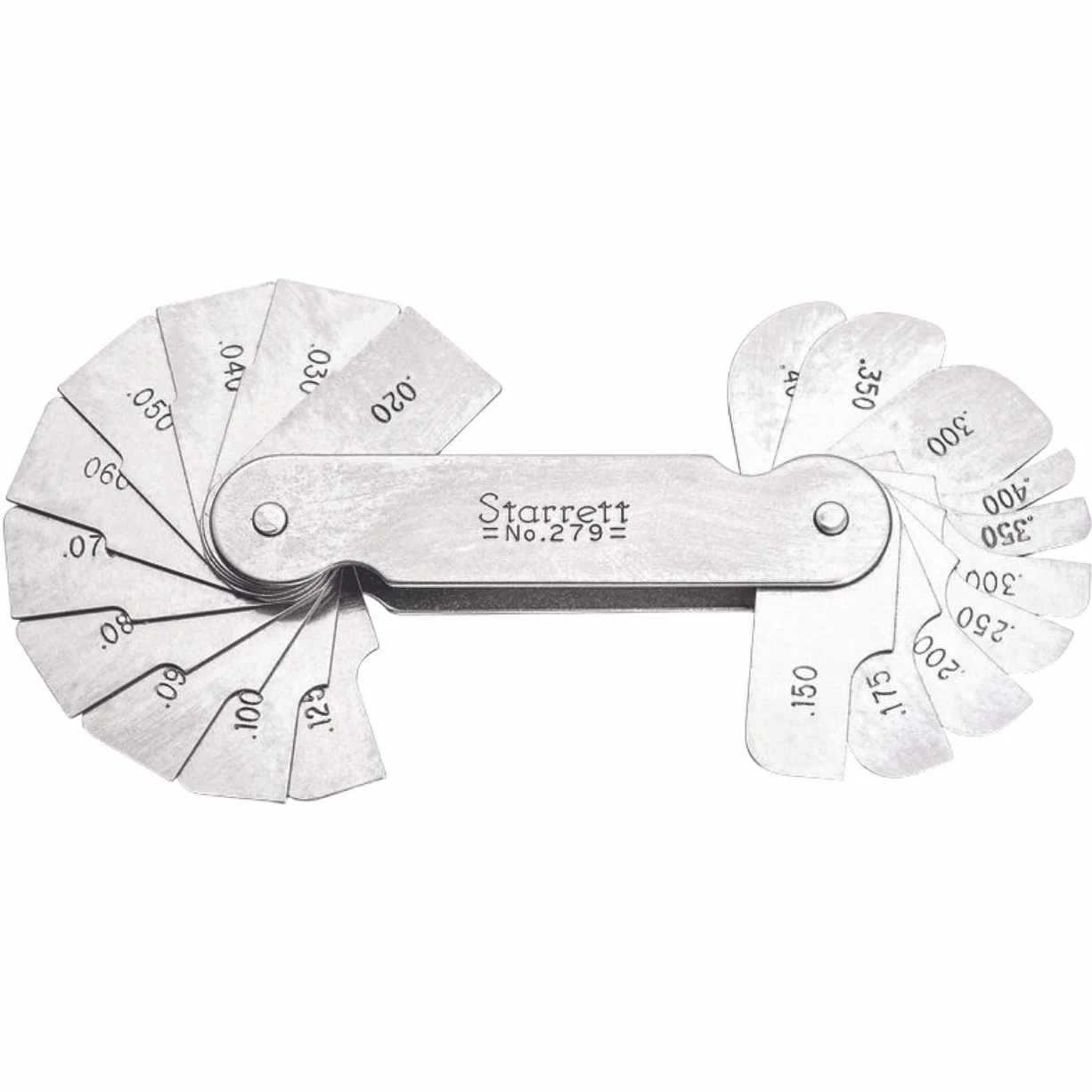 Starrett Filete de lectura calibre de radio 0,020-0,400 pulgadas 20 hojas