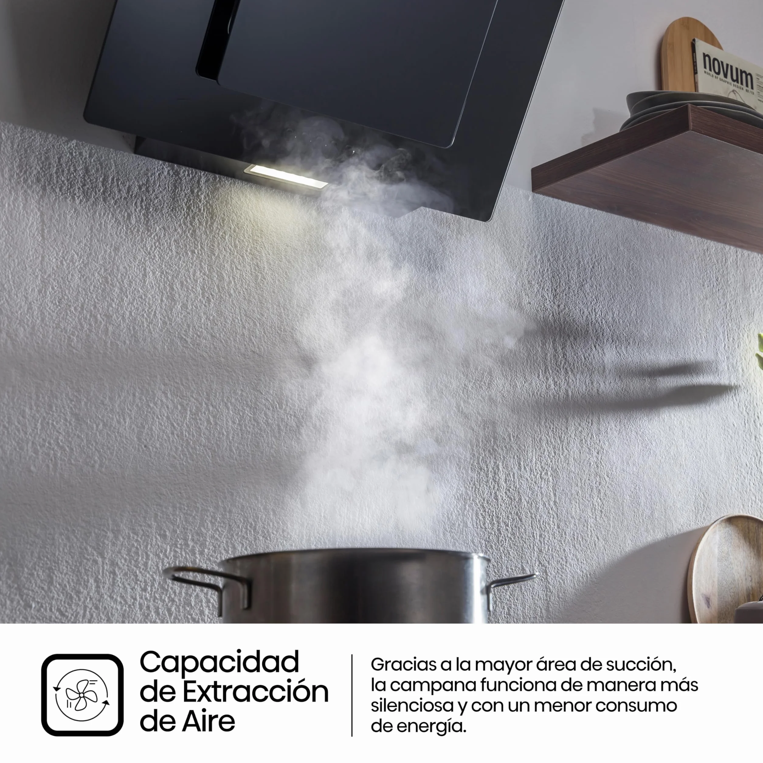 Hisense Campana Decorativa 60 cm 650 m³/h LED Filtro de Aluminio