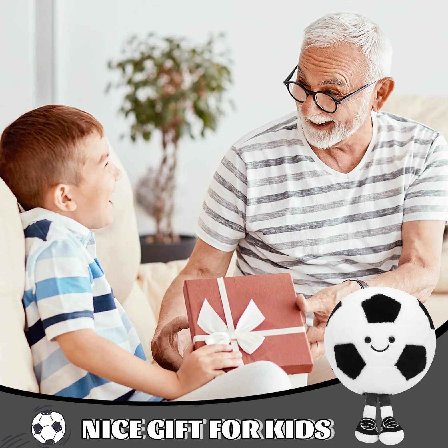 Peluche de fútbol Capaneus, cojín suave para asiento, juguete de peluche, regalo para niños y amantes del fútbol