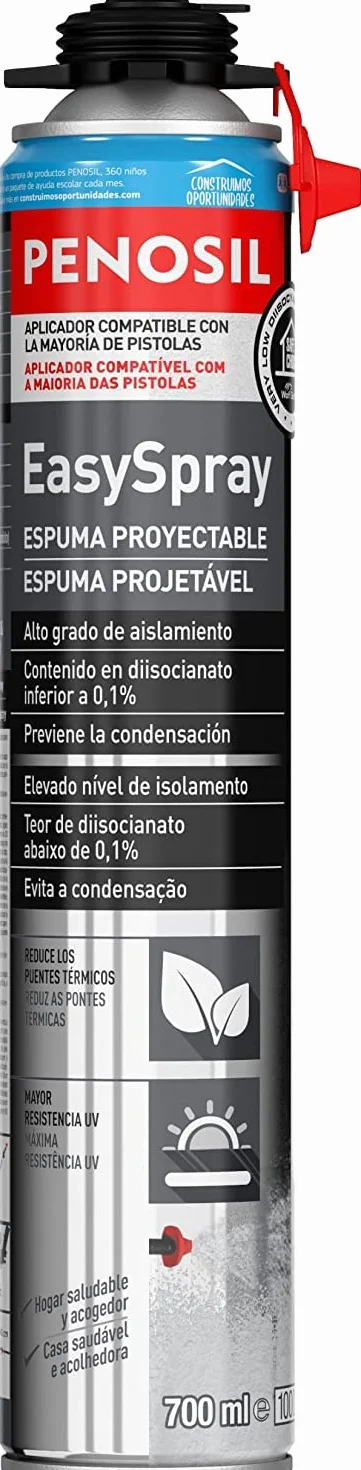Espuma proyectable Penosil 11Botes+1Limpiador+1Pistola. Aislamiento térmico y acústico. "Oferta". Pack Penosil.