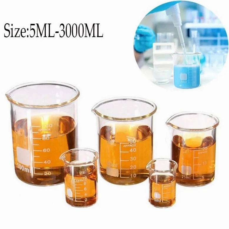 Vaso medidor graduado de vidrio borosilicato GG-17 5 ml a 3000 for uso en laboratorio(400ml)