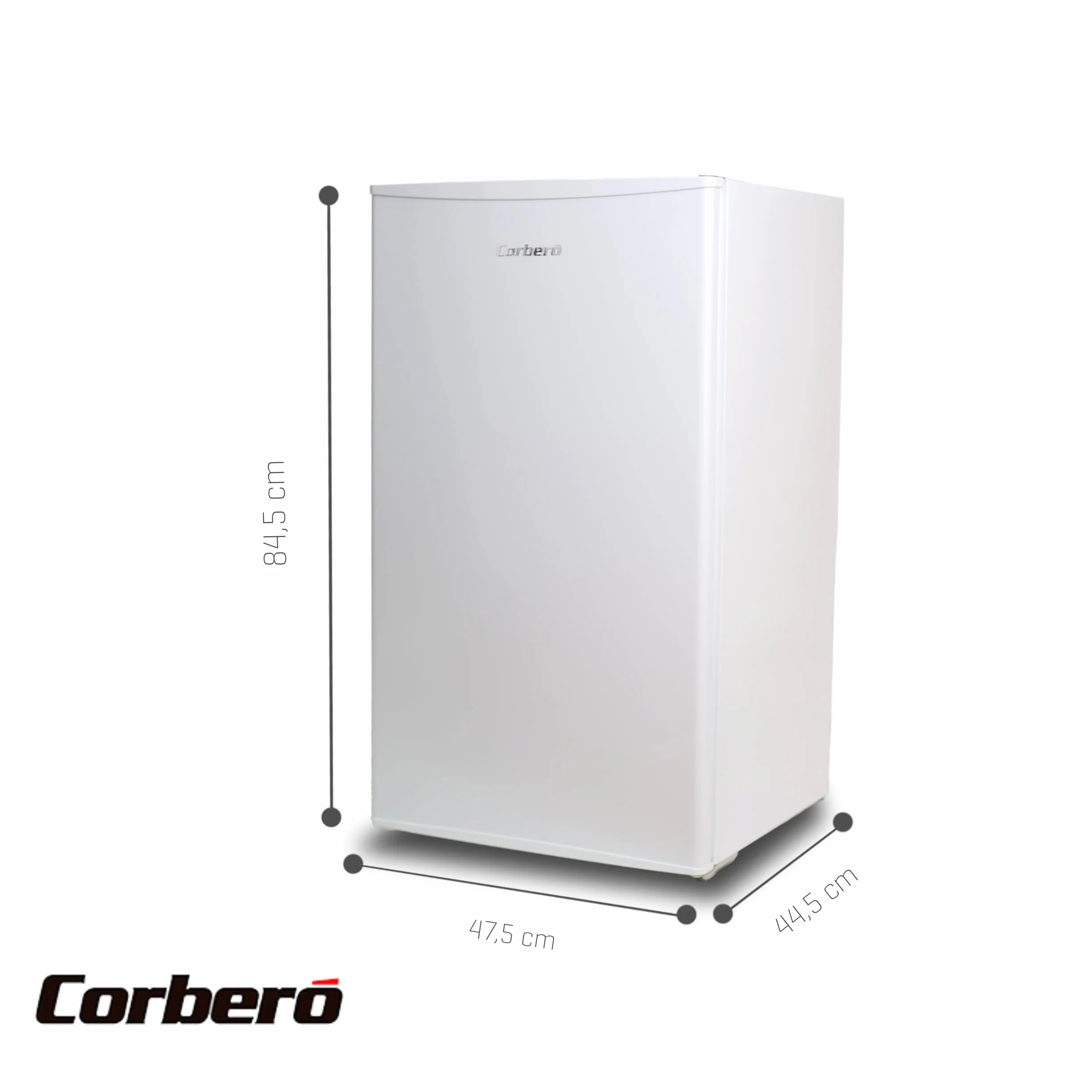 Corberó Frigorífico 1 Puerta CF1PM8024 80L+12L Congelador 84.5 cm Blanco