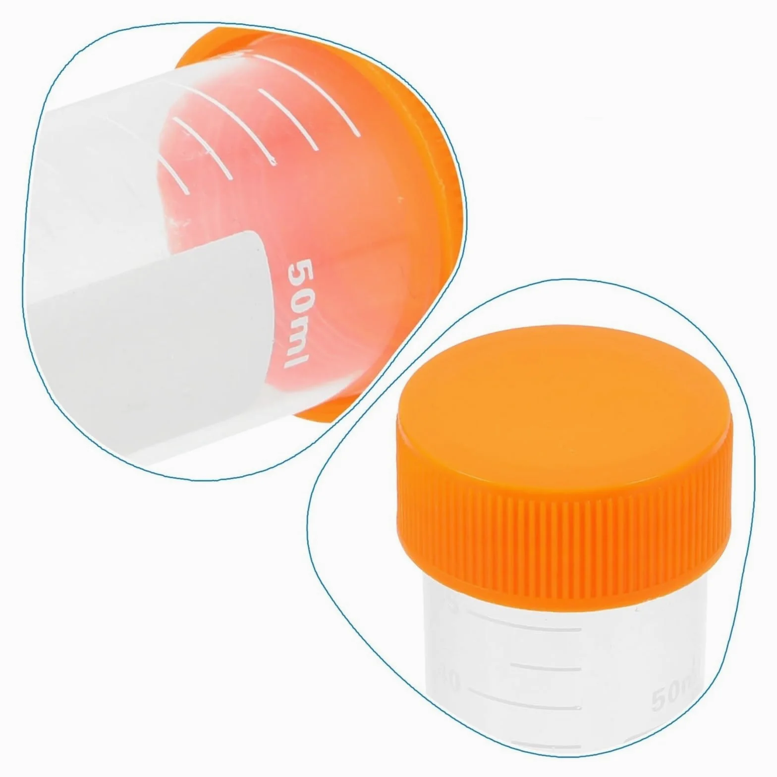 50pcs Centrifuge Tube Laboratory Use Professional Grade Tubes With Scale Markings Screw Port Flat Bottom Structure Plastic