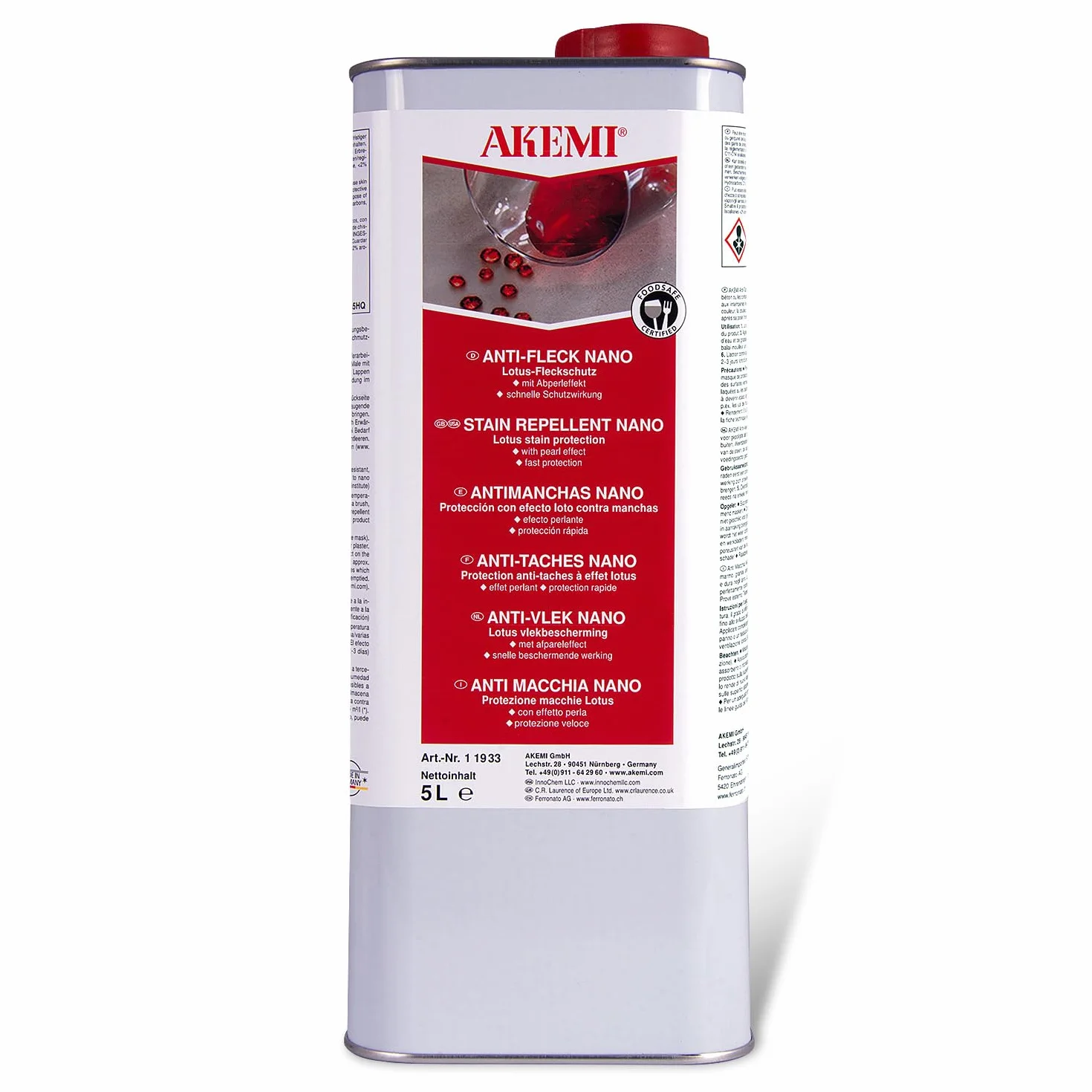 Anti-Taches Effet Perlant Nano - Akemi - 5 Litres