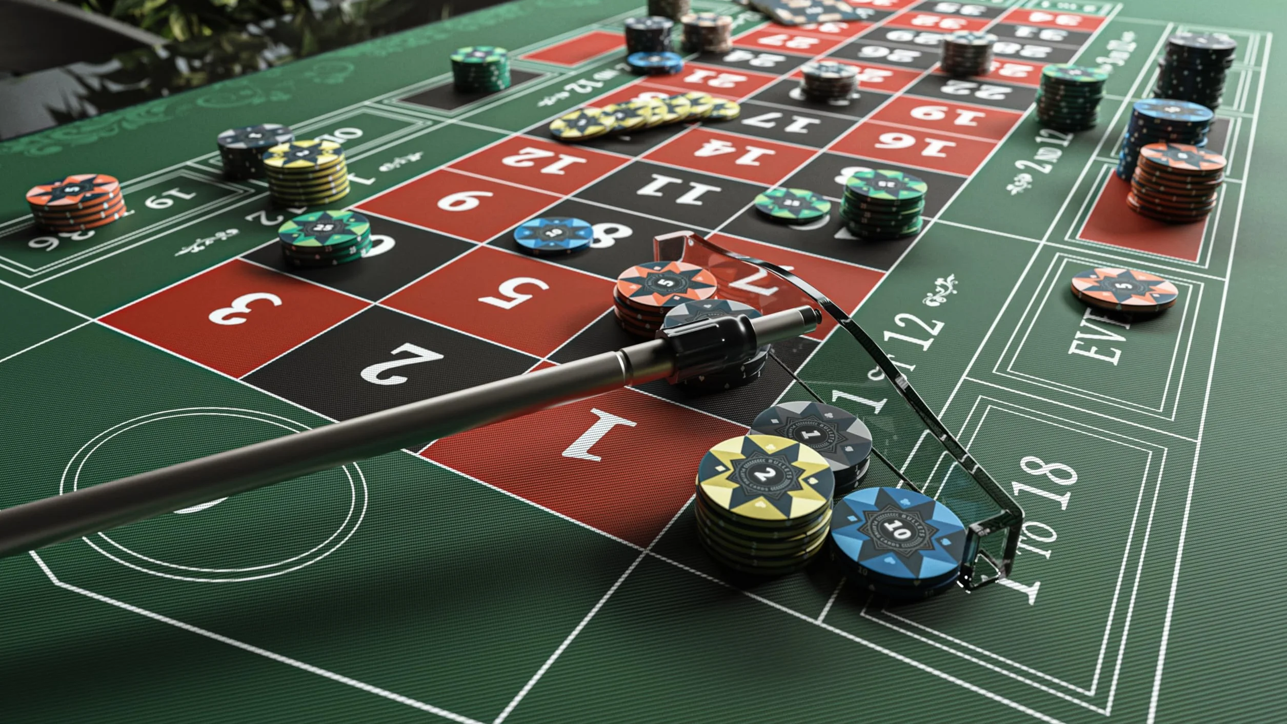 Bullets Playing Cards, Alfombrilla para Ruleta, 160 x 80 cm, Verde