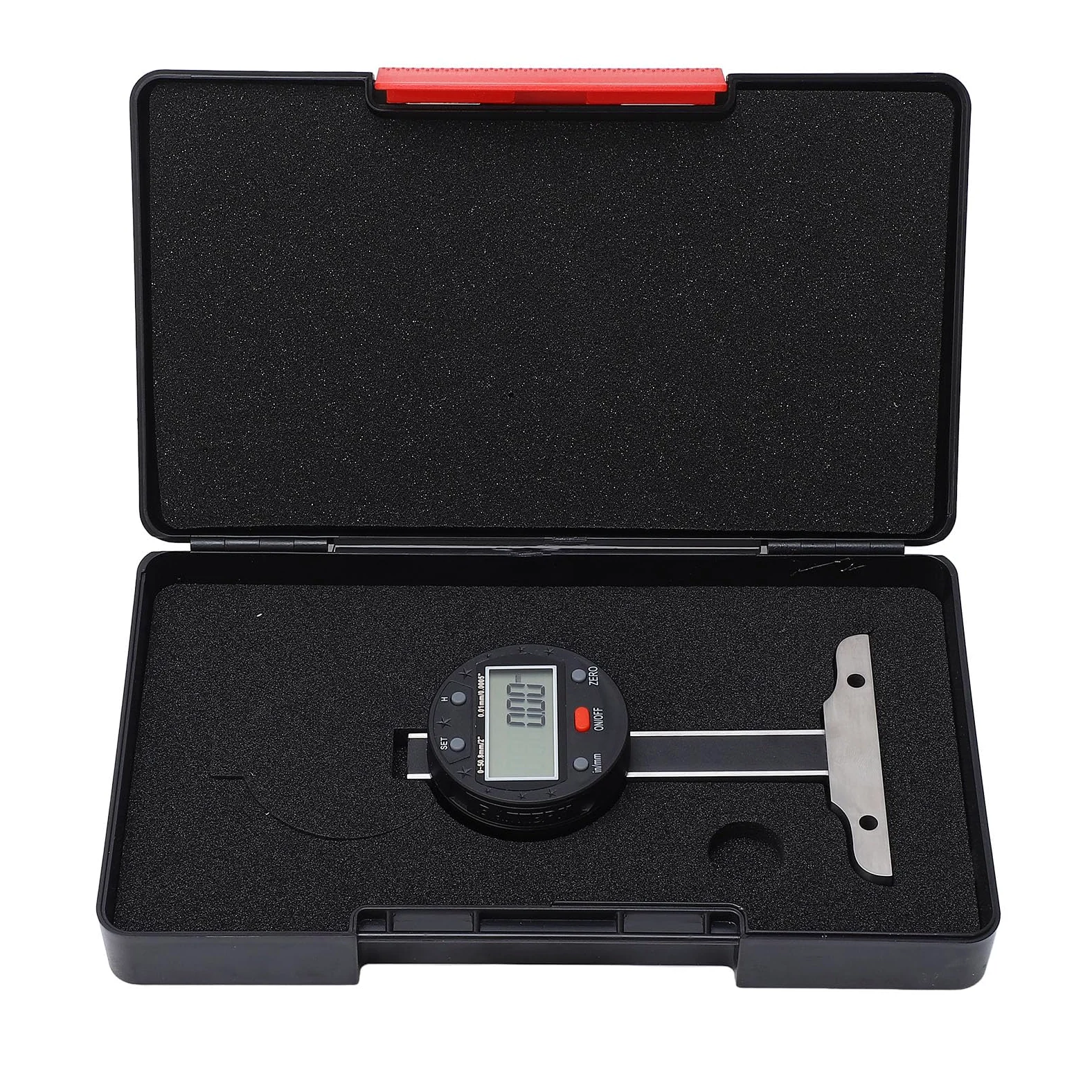 Kadimendium Medidor de Profundidad Digital con Puerto USB Herramienta de Medición Precisa para Profesionales Pantalla LCD de Precisión de 0-50,8 Mm y 0,01 Mm