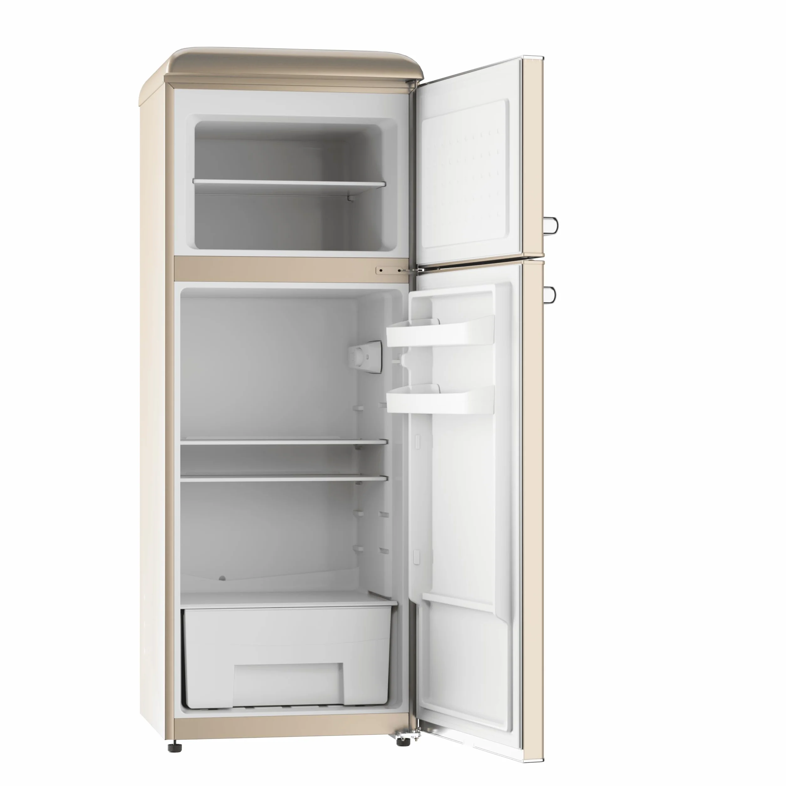 EVVO Frigorífico 2 Puertas 170 Litros Congelador 45 Litros Retro Beige