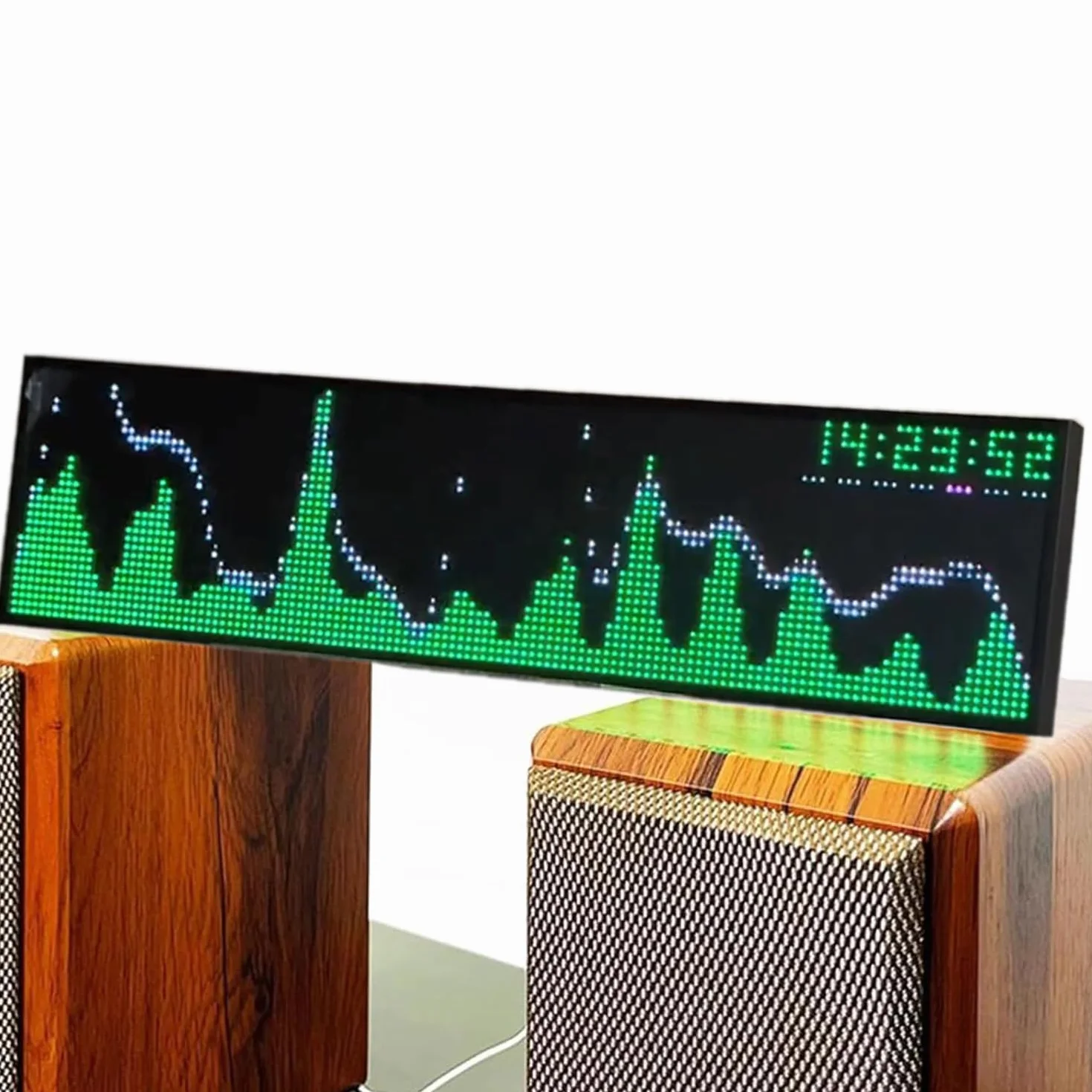 Analizador De Espectro De Ritmo Musical, Indicador De Nivel De Audio RGB, Pantalla De Reloj De 5 Modos, Entrada De Audio De 3,5 Mm, Control De Línea / Activado Por Sonido, 36 Estilos Y 16 Colores