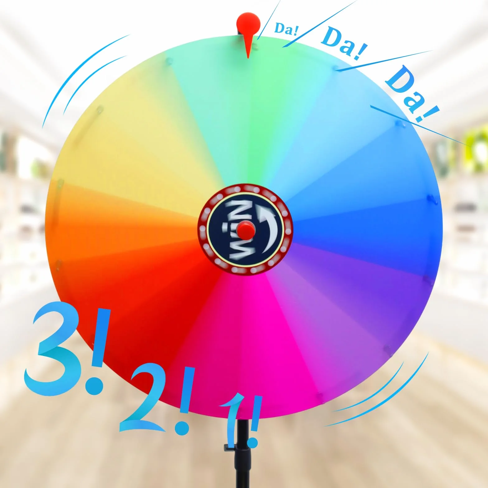 Ruleta Giratoria de Premios de Pie Grande 60cm Altura Ajustable 100-200cm 14 Ranuras Pizarra 24" para Feria