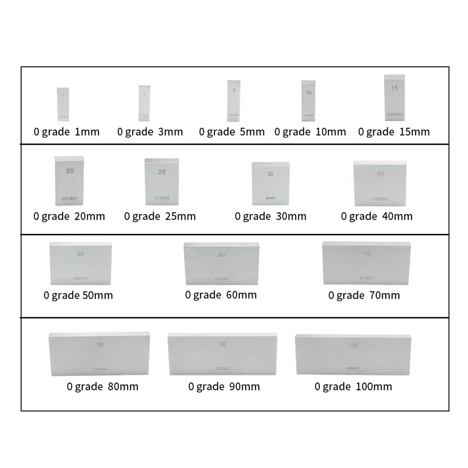 Bloque indicador, Bloque patrón de precisión, bloque acero, escuadra, calibre vernier, micrómetro(50mm 0 grade)