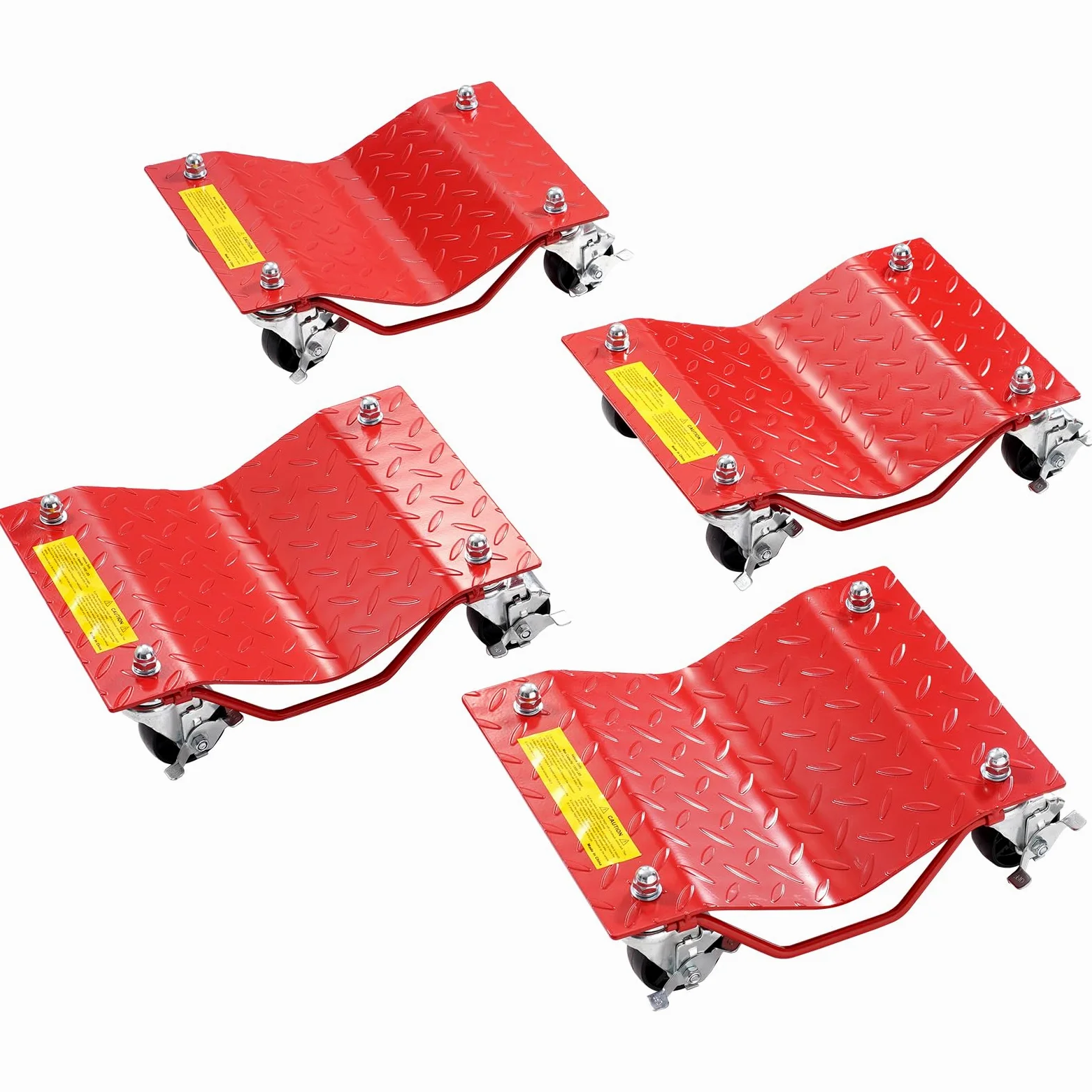 VEVOR Plataforma Rodante para Ruedas 4 Piezas Carretilla con Ruedas Capacidad Total de 3,6 T Carro Resistente de Acero para Mover Automóviles, Camiones, Remolques, Motocicletas, Barcos, Rojo